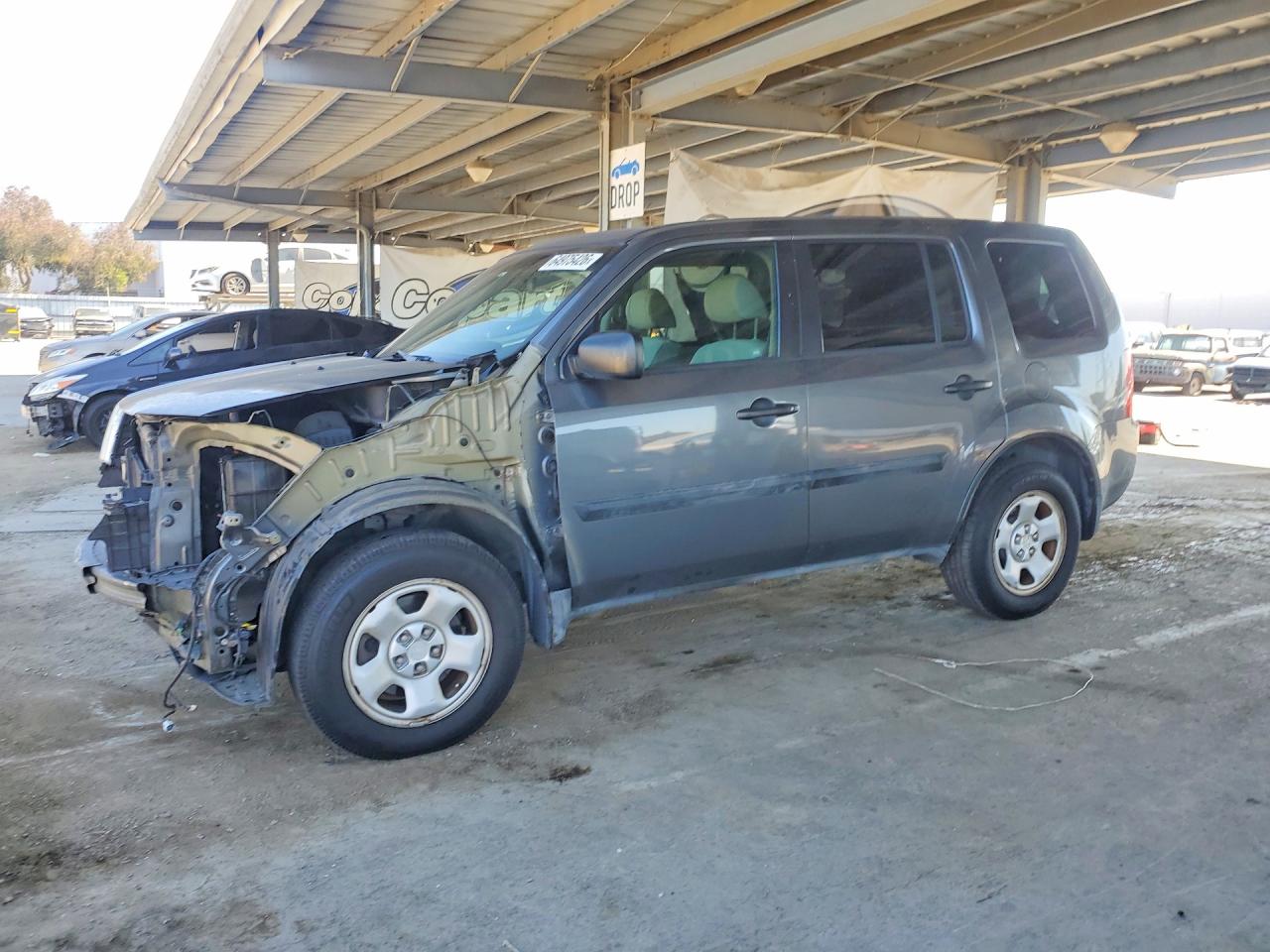 2012 Honda Pilot Lx Gray vin: 5FNYF4H22CB013398