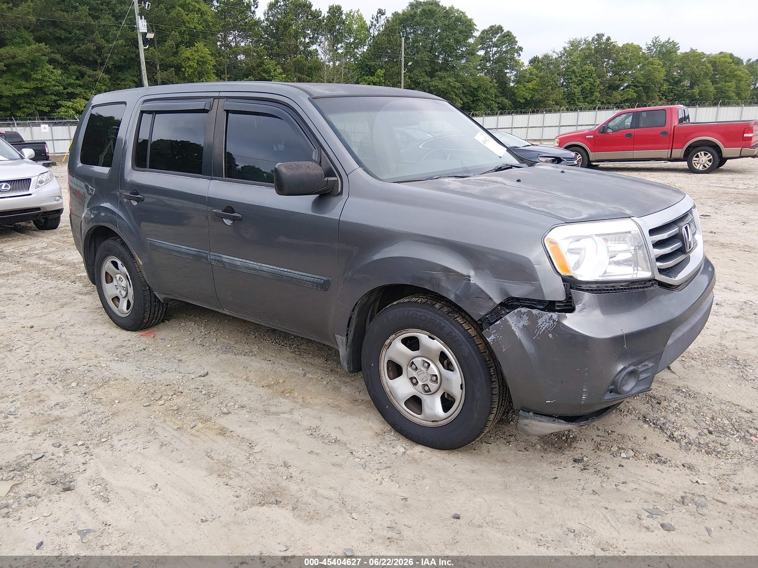 2012 Honda Pilot Lx Gray vin: 5FNYF4H22CB029231