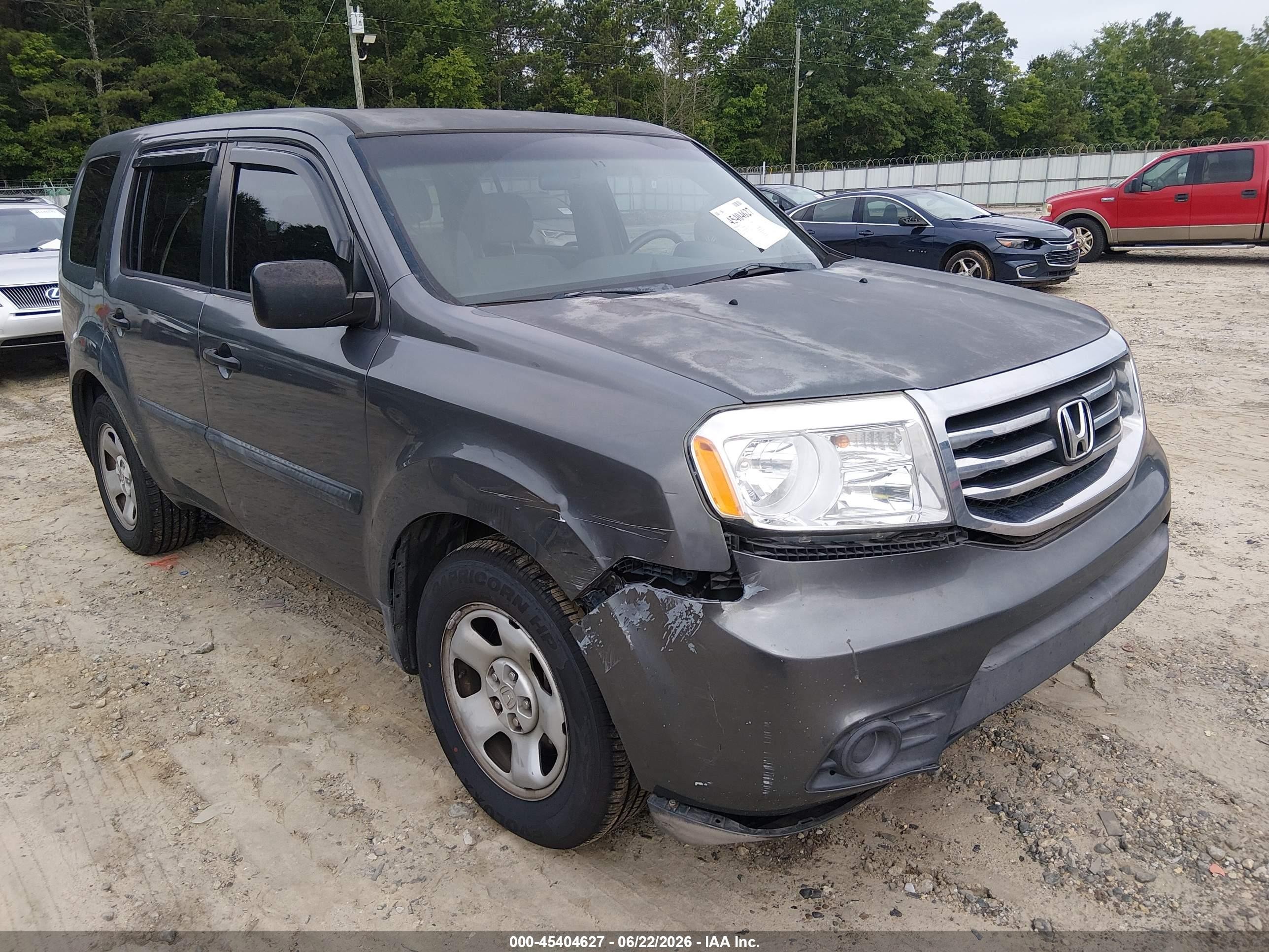 2012 Honda Pilot Lx Gray vin: 5FNYF4H22CB029231