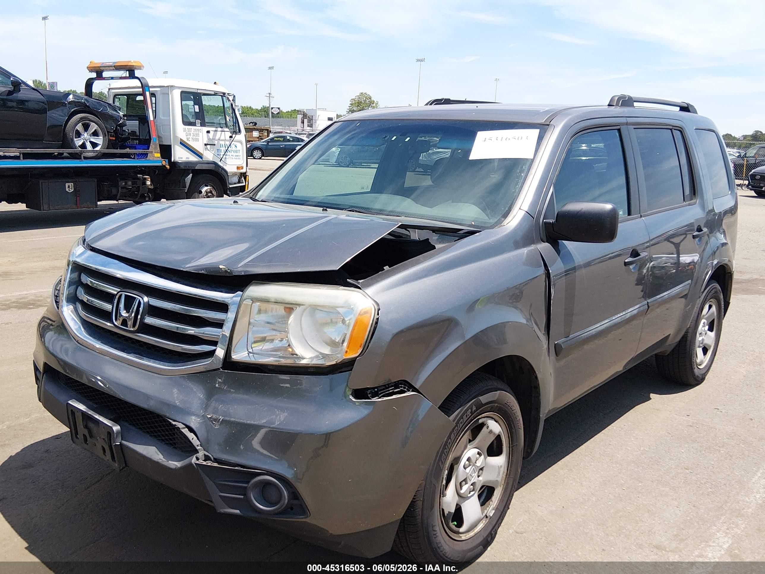 2012 Honda Pilot Lx Gray vin: 5FNYF4H22CB085900
