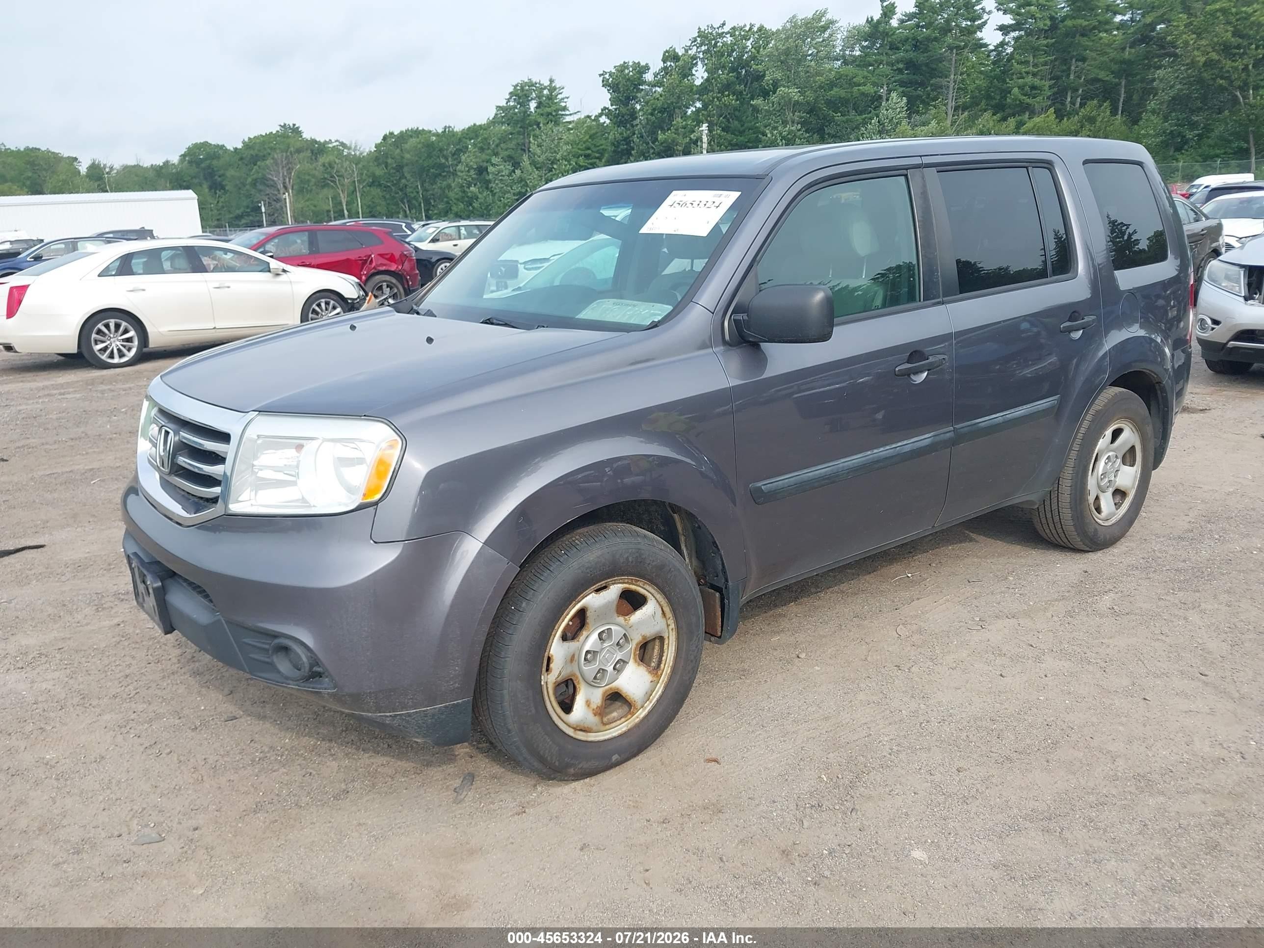 2015 Honda Pilot Lx Gray vin: 5FNYF4H22FB030996
