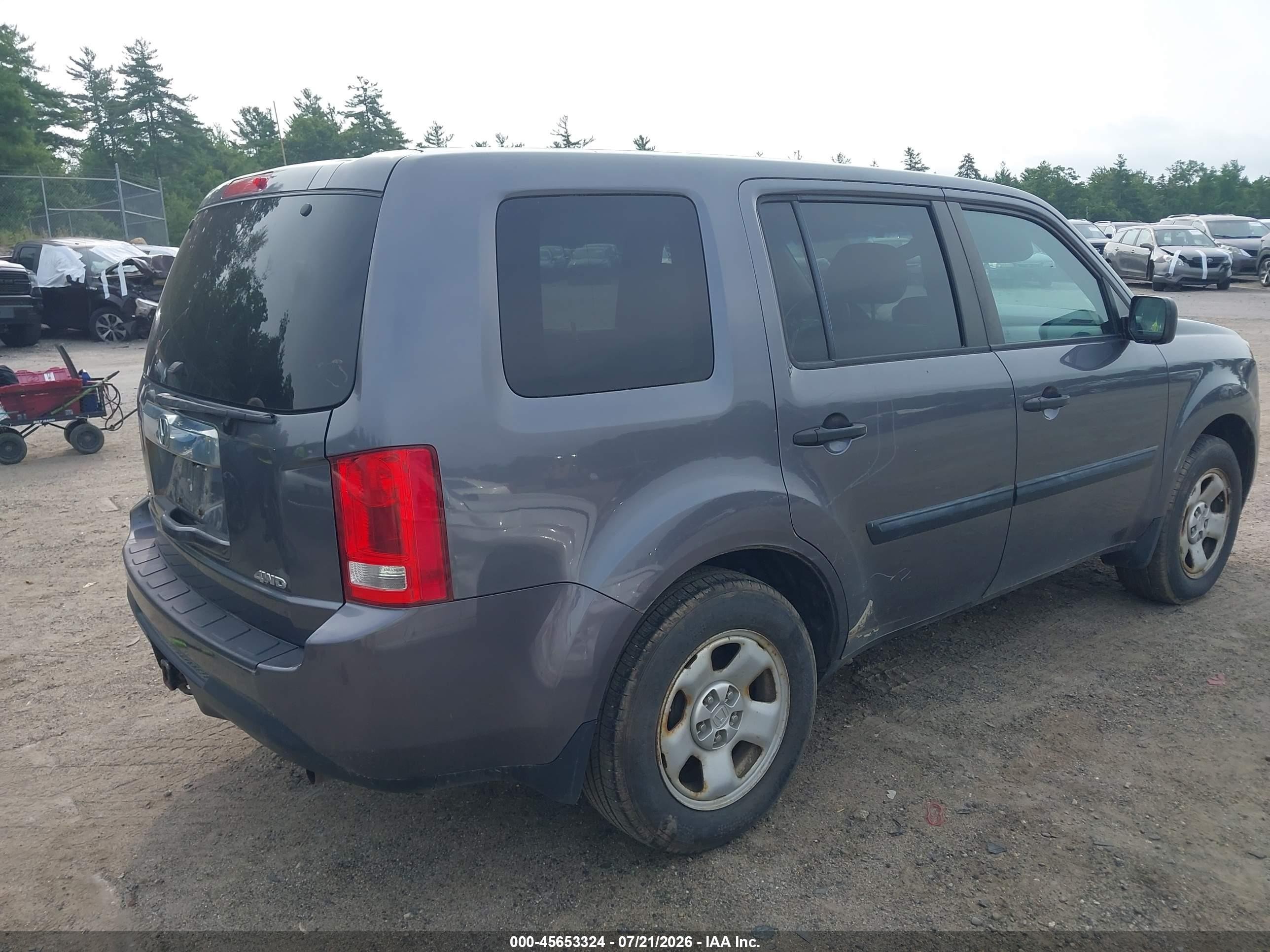 2015 Honda Pilot Lx Gray vin: 5FNYF4H22FB030996