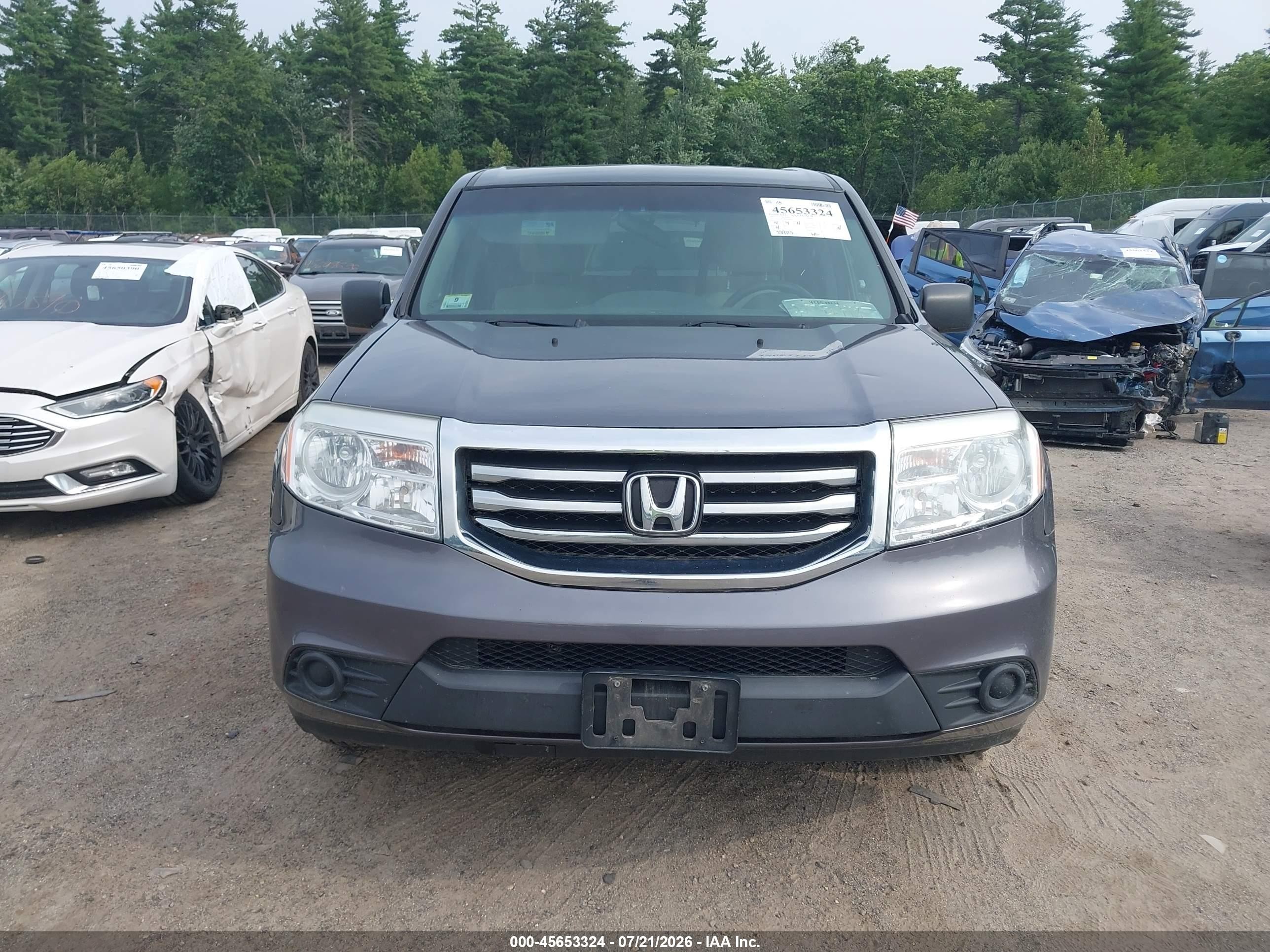 2015 Honda Pilot Lx Gray vin: 5FNYF4H22FB030996