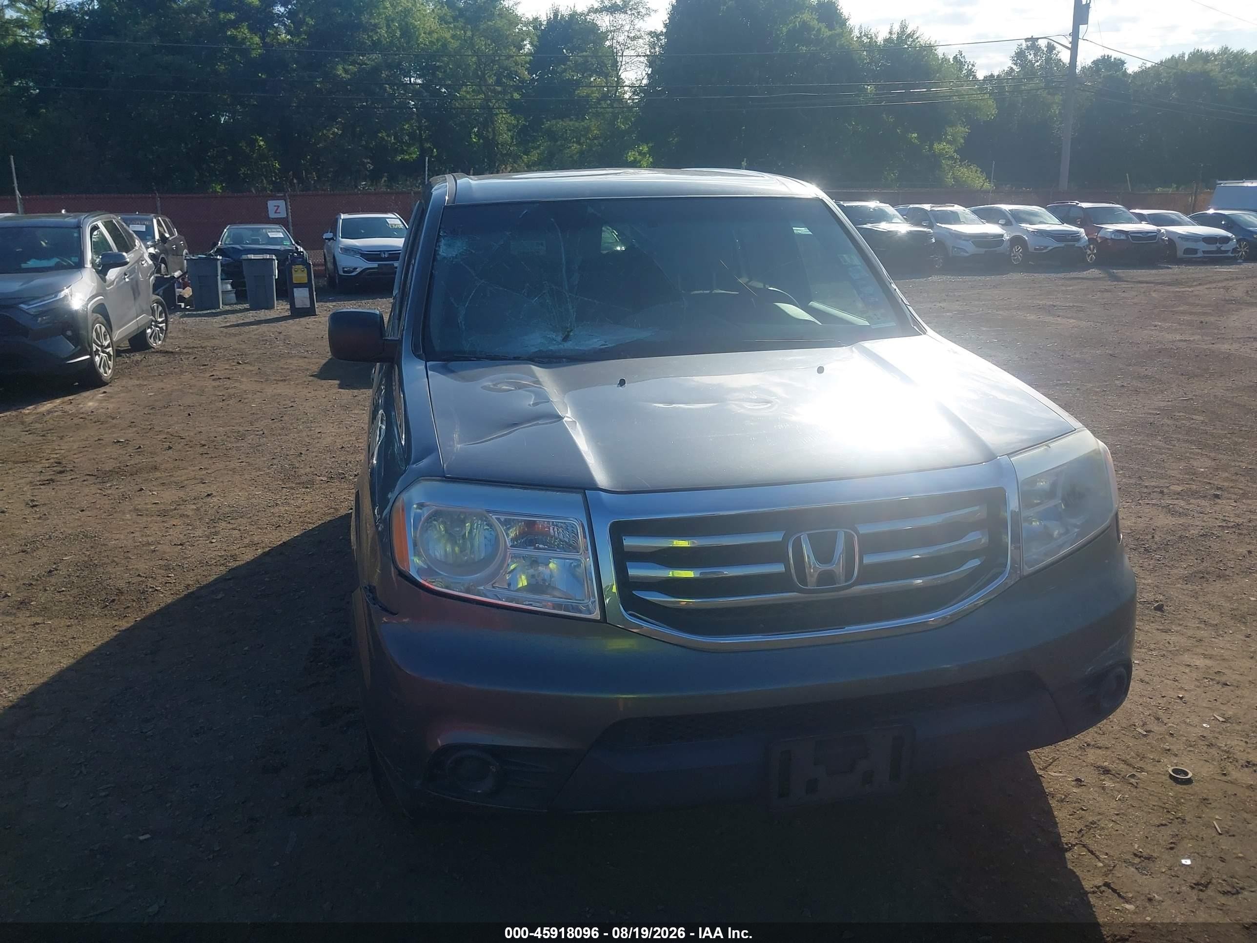 2013 Honda Pilot Lx Gray vin: 5FNYF4H23DB014349