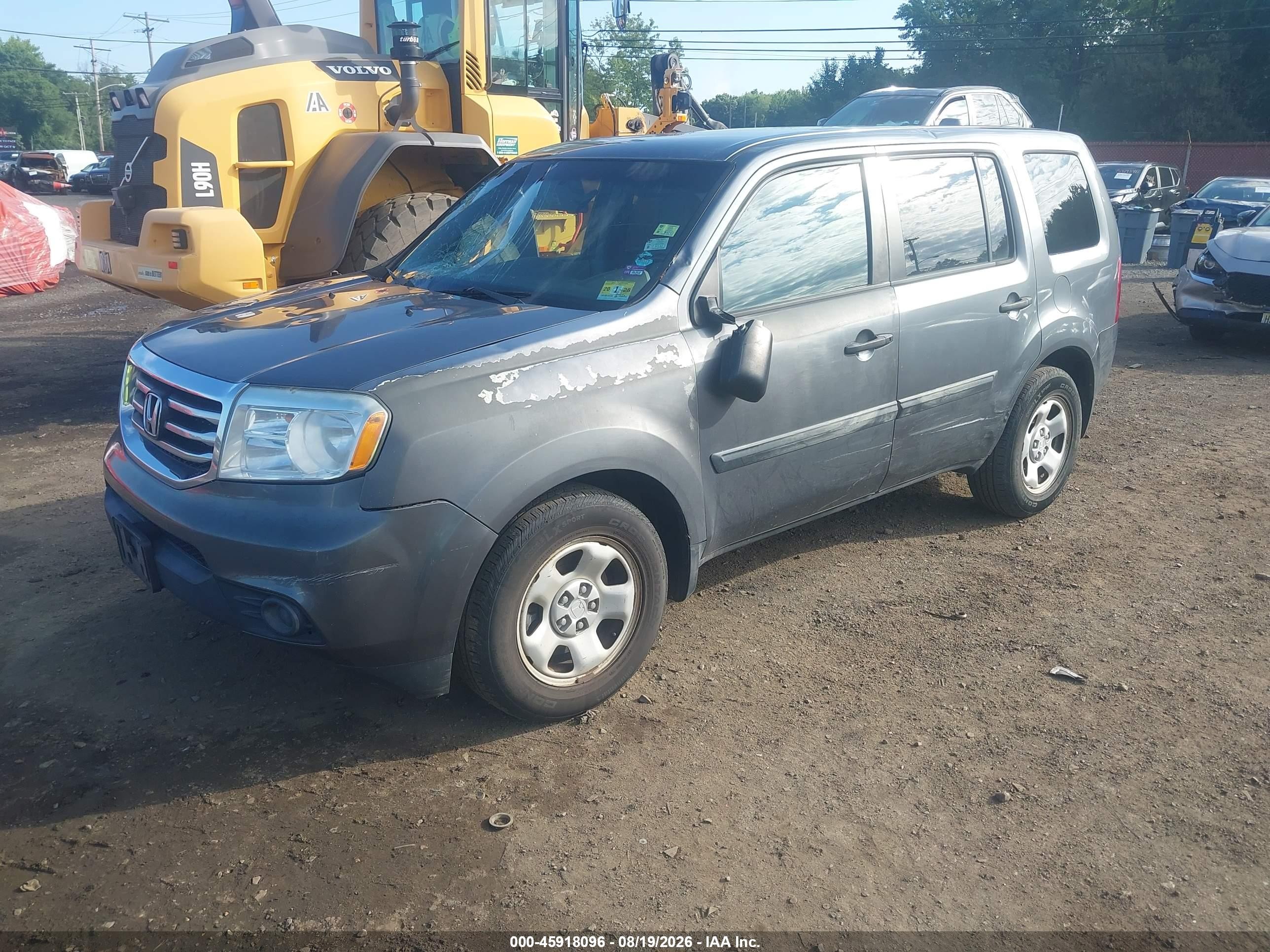 2013 Honda Pilot Lx Gray vin: 5FNYF4H23DB014349