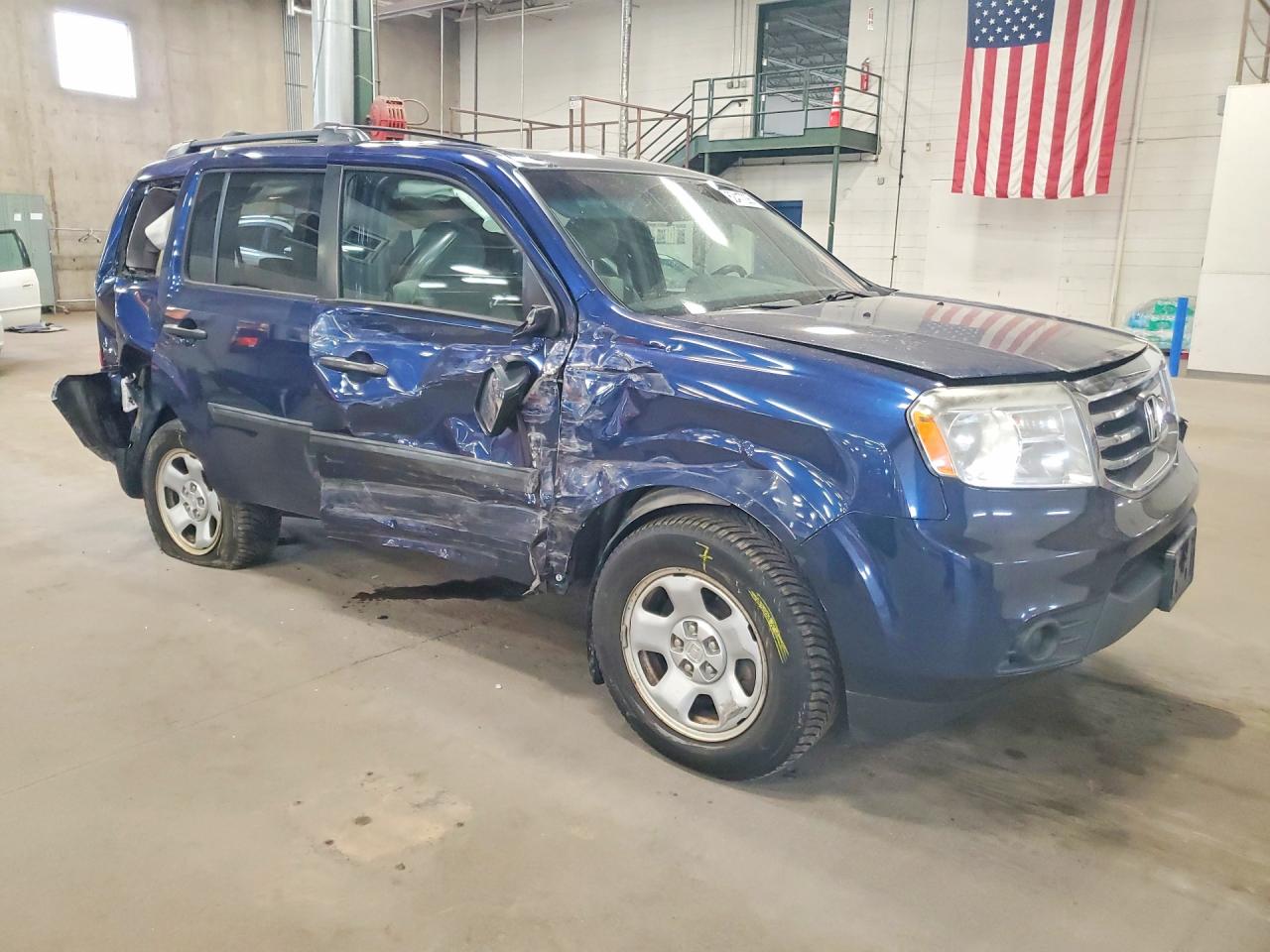 2015 Honda Pilot Lx Blue vin: 5FNYF4H23FB038847