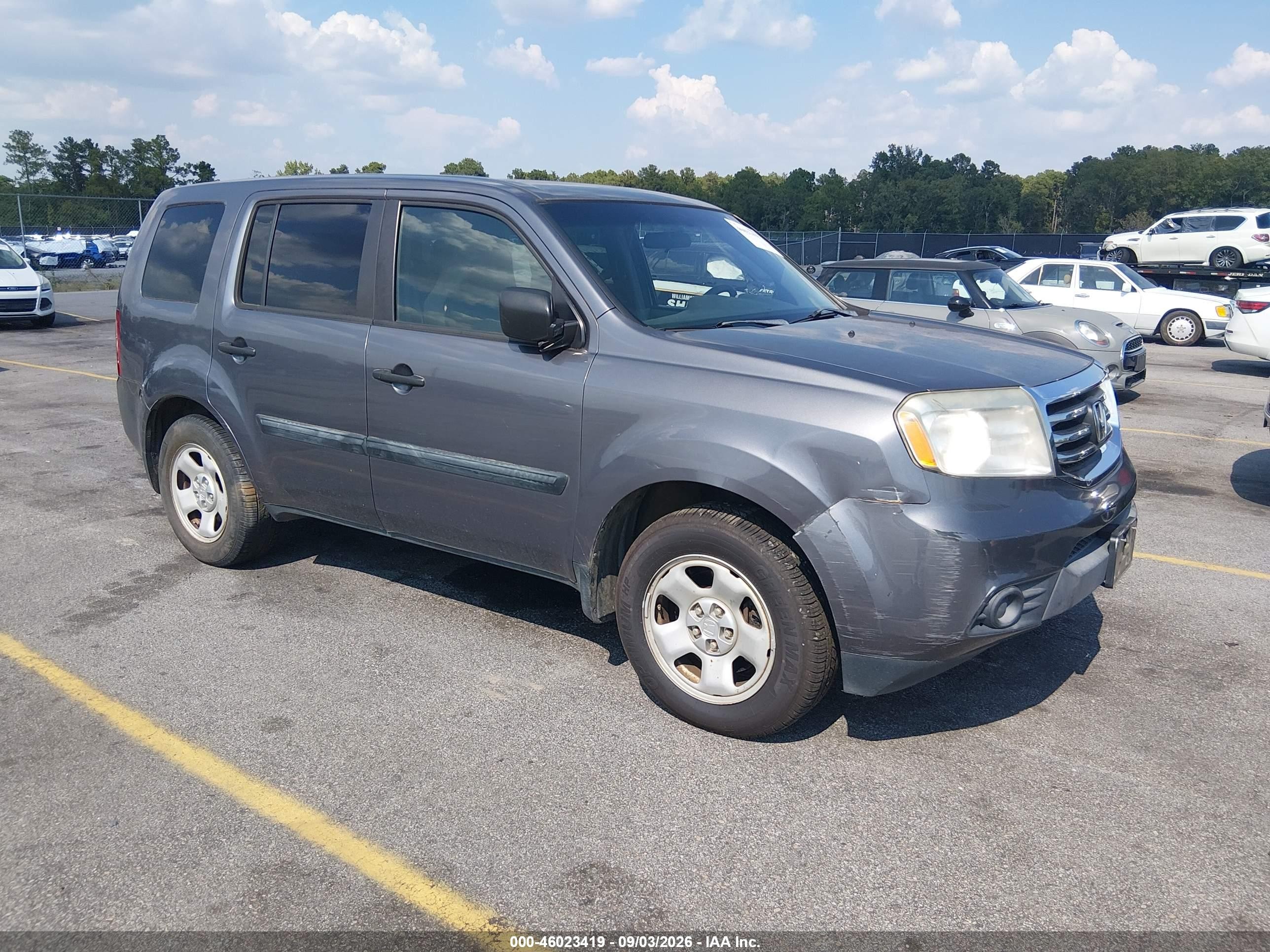2015 Honda Pilot Lx Gray vin: 5FNYF4H23FB066812