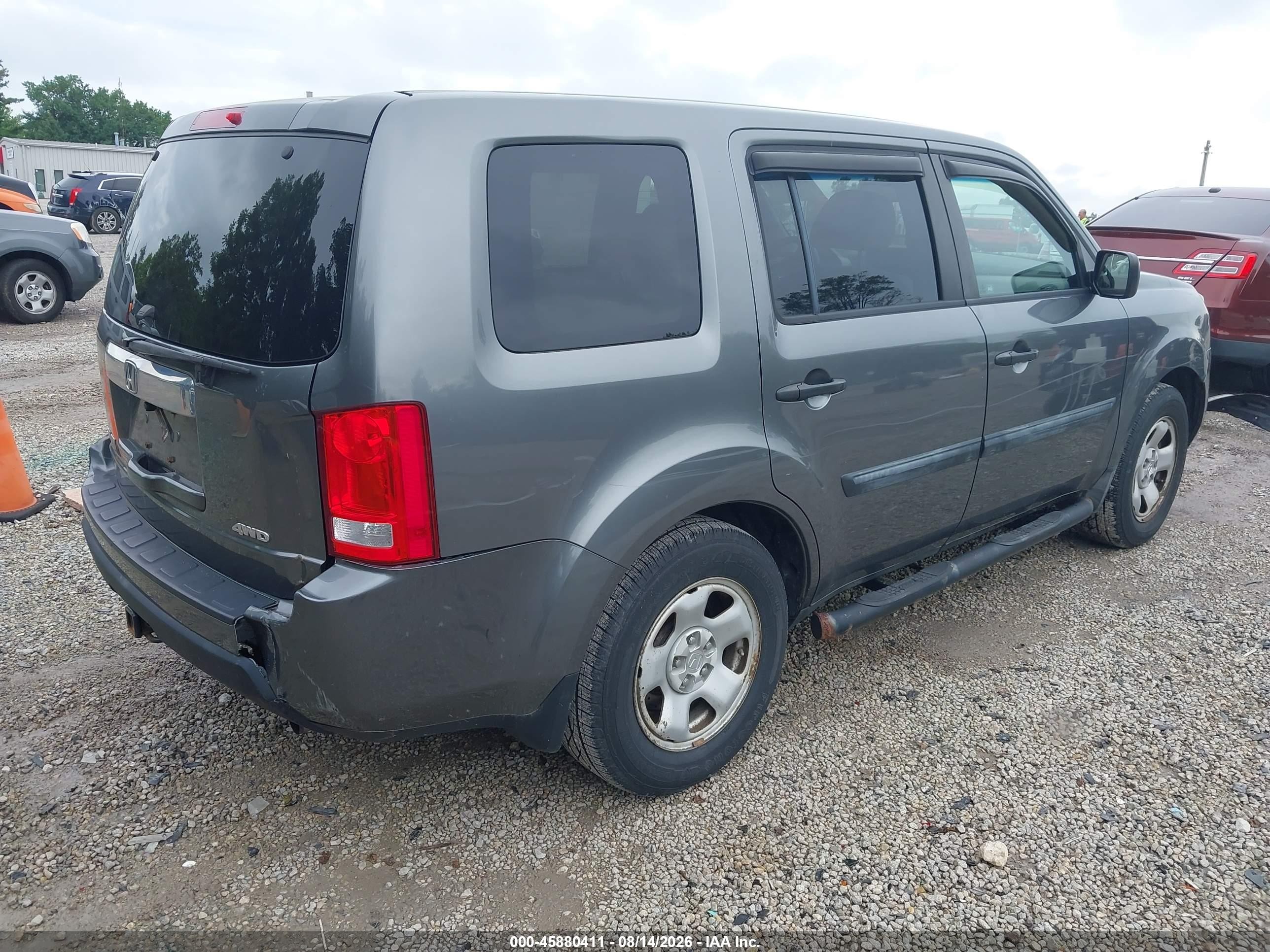 2011 Honda Pilot Lx Gray vin: 5FNYF4H24BB055991