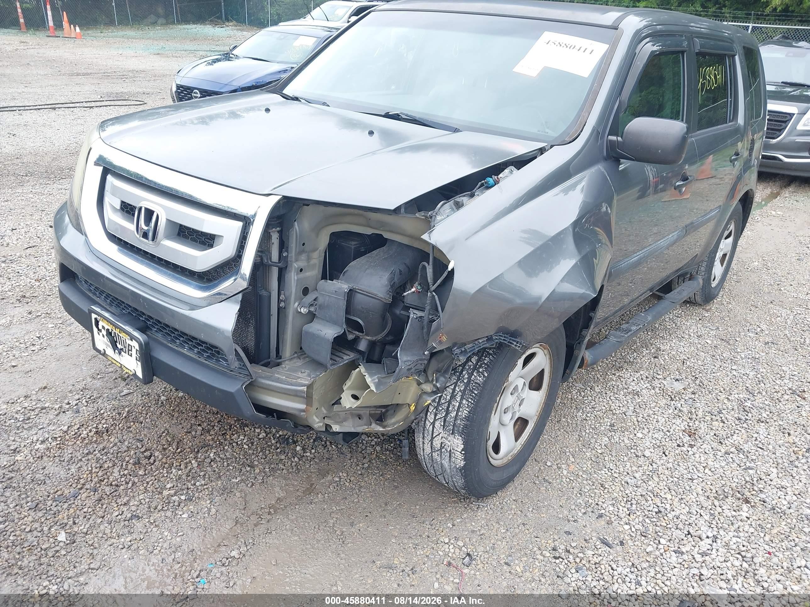 2011 Honda Pilot Lx Gray vin: 5FNYF4H24BB055991