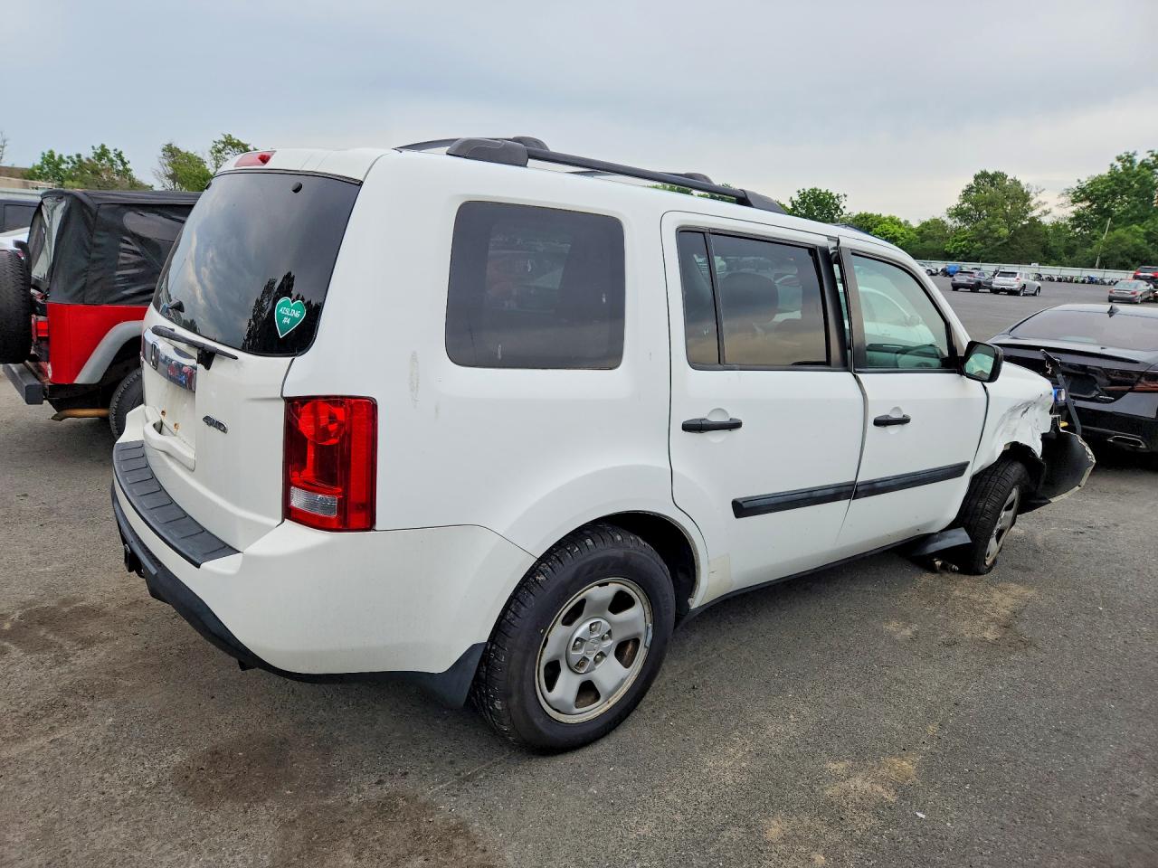 2013 Honda Pilot Lx White vin: 5FNYF4H24DB078528