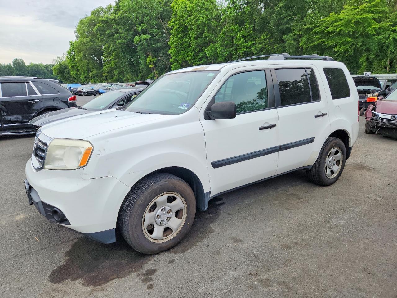2013 Honda Pilot Lx White vin: 5FNYF4H24DB078528