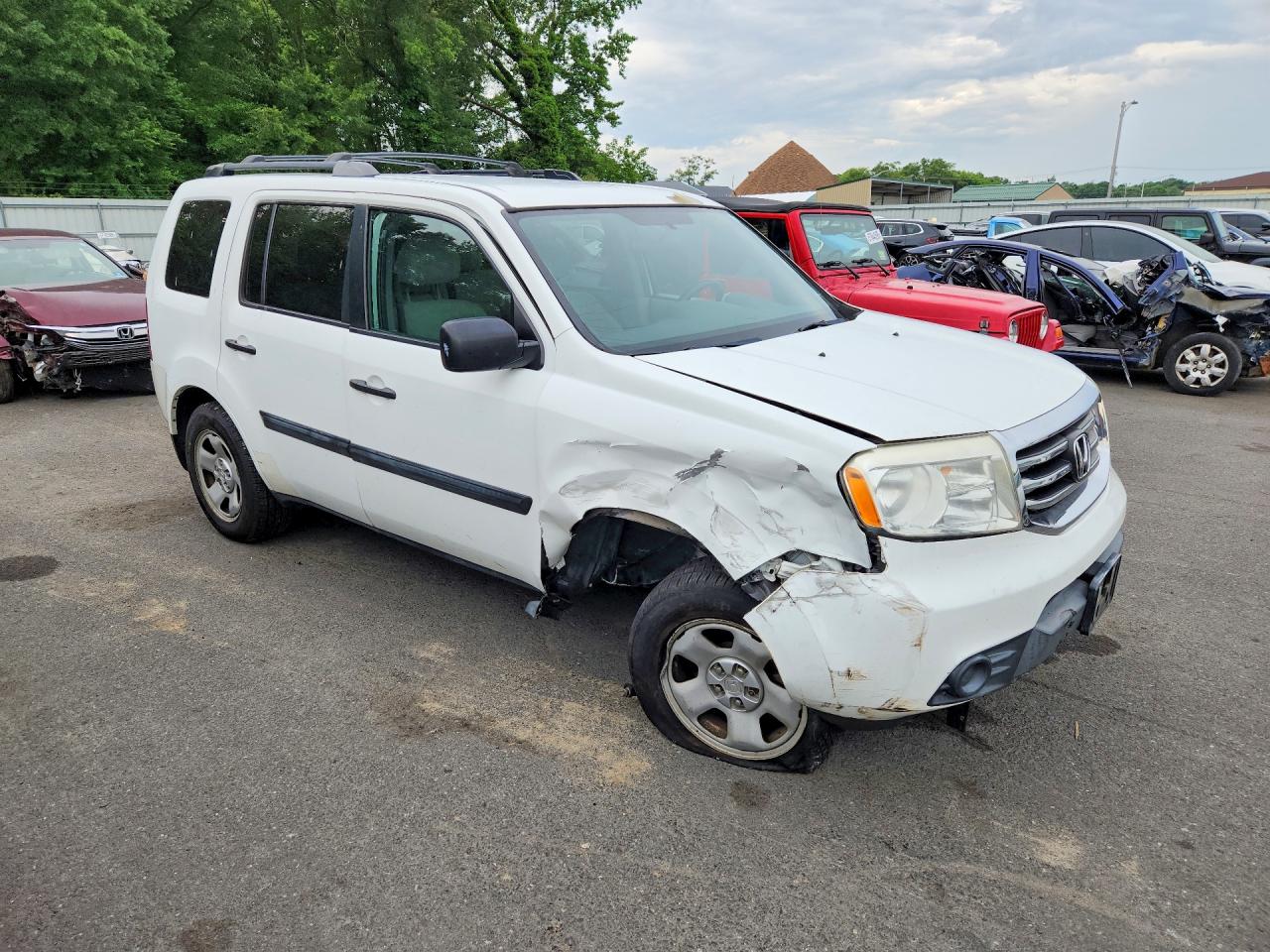 2013 Honda Pilot Lx White vin: 5FNYF4H24DB078528