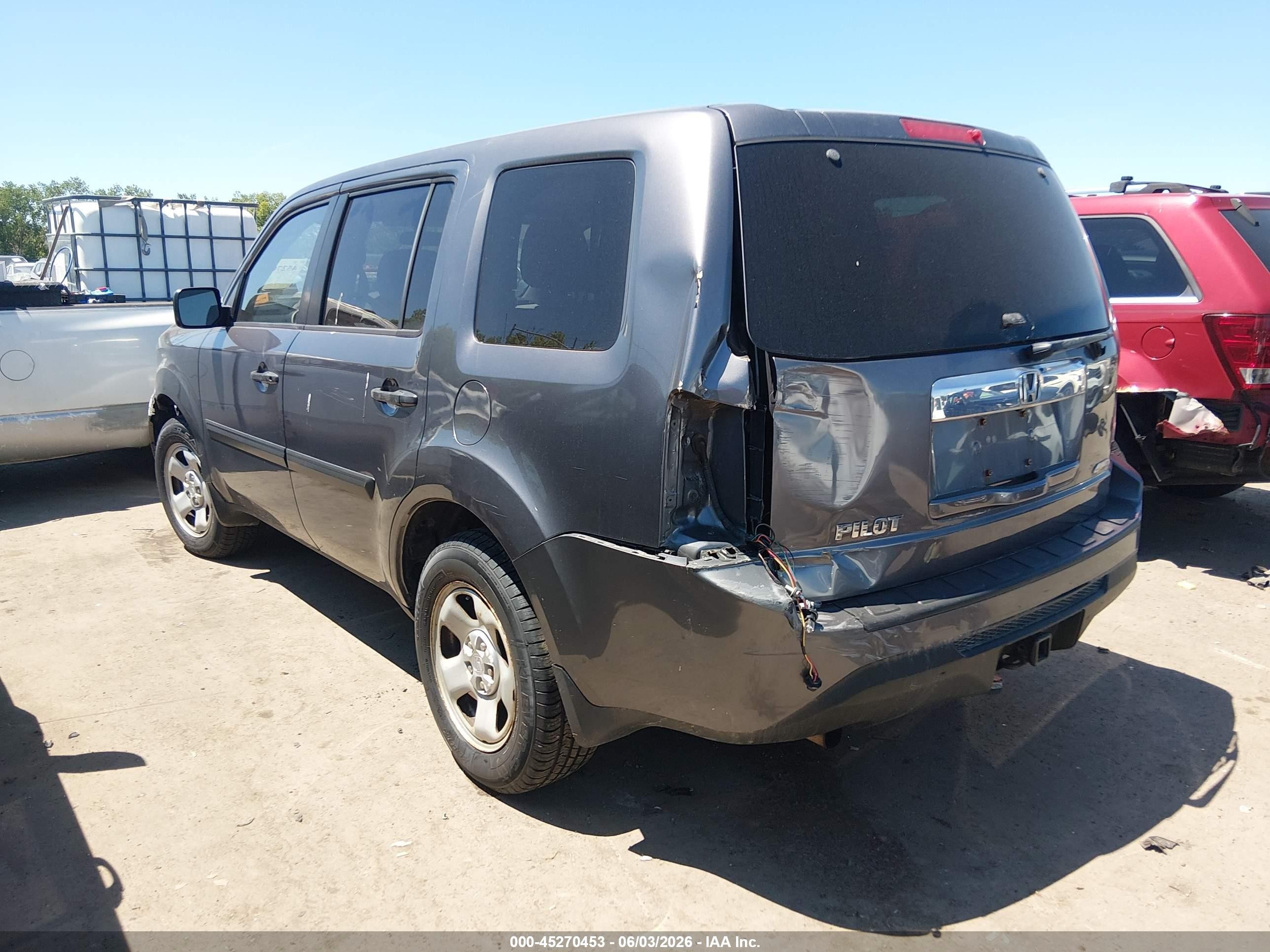 2014 Honda Pilot Lx Gray vin: 5FNYF4H24EB025216