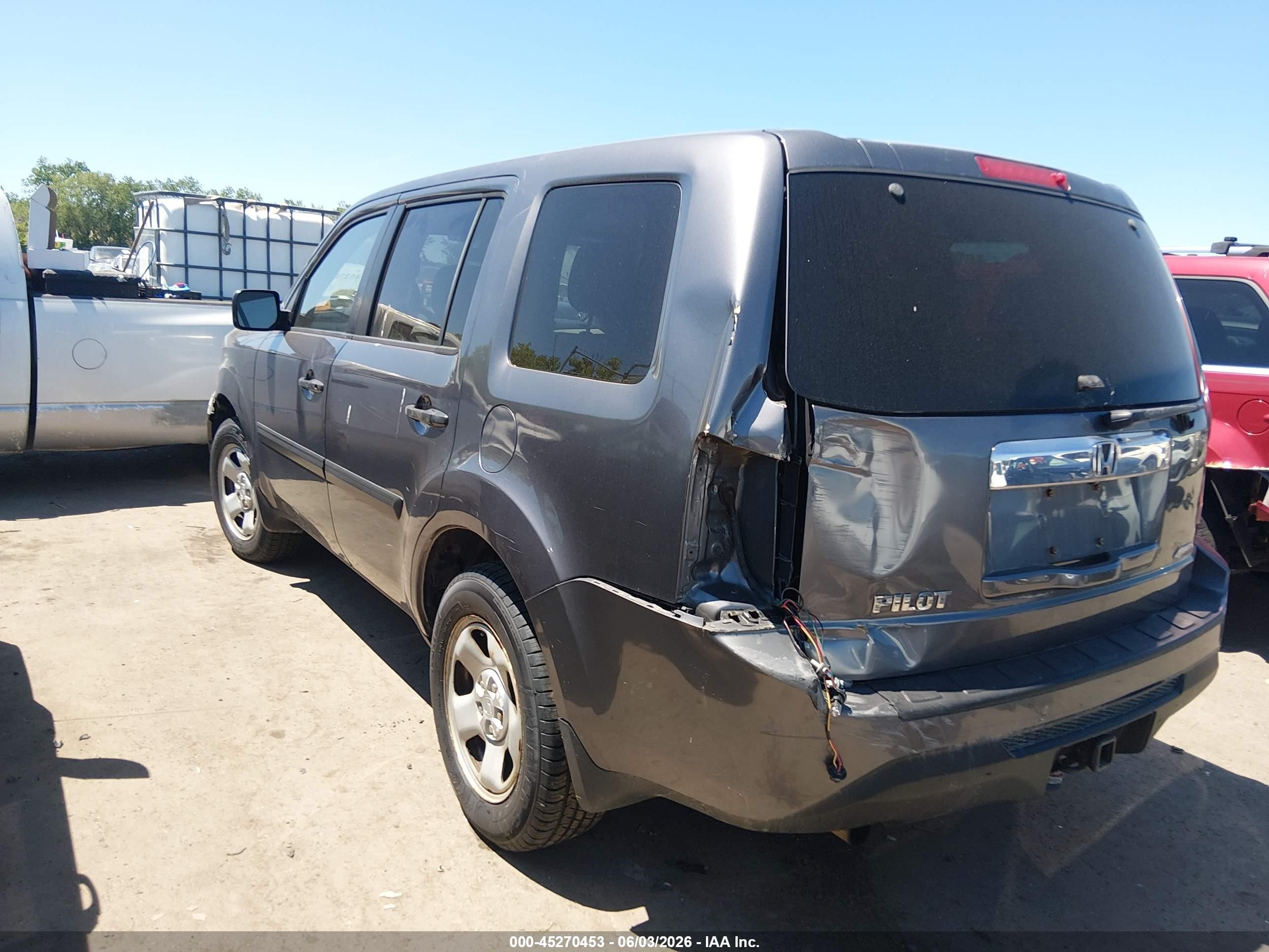 2014 Honda Pilot Lx Gray vin: 5FNYF4H24EB025216