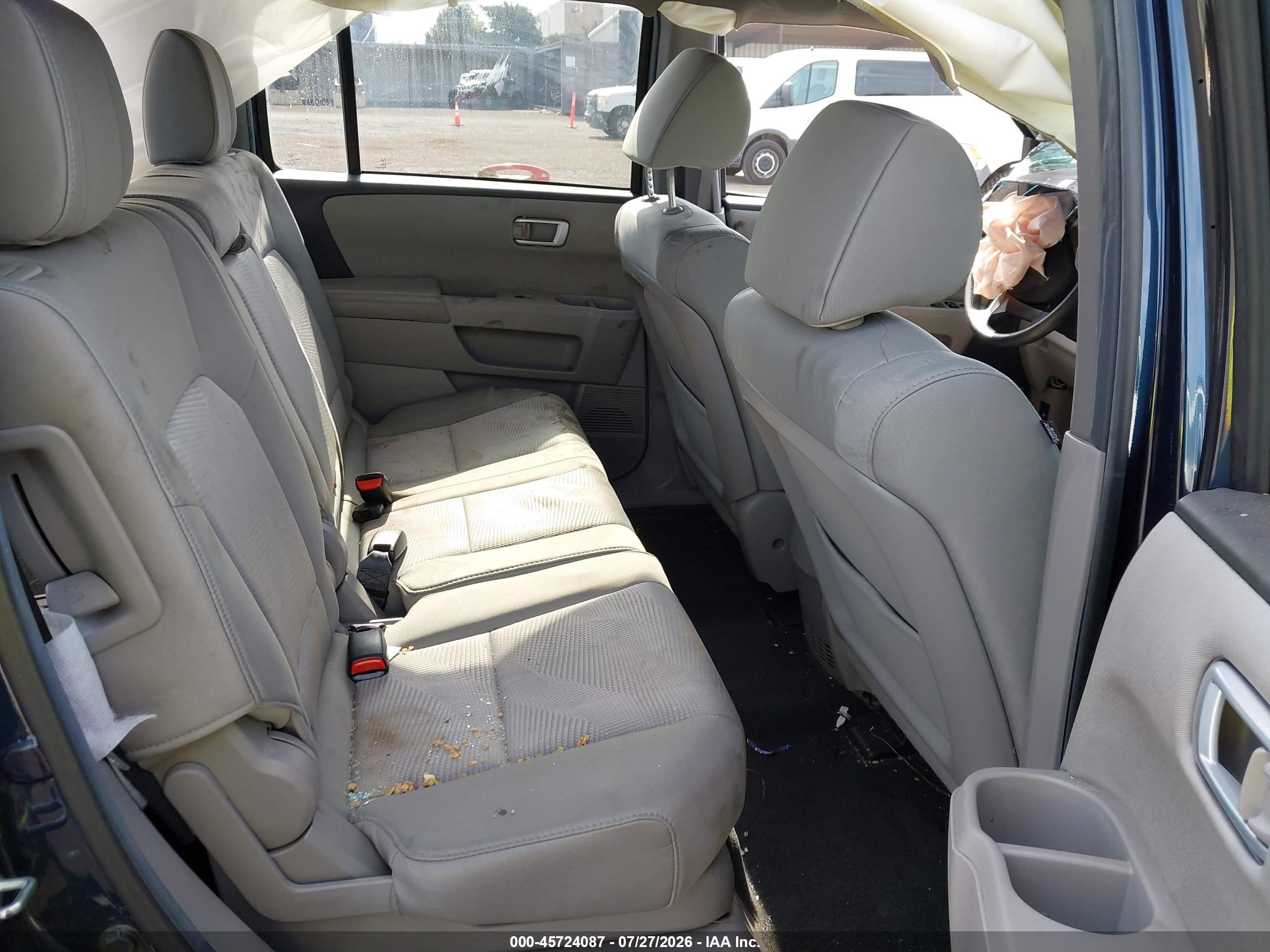 2012 Honda Pilot Lx Blue vin: 5FNYF4H25CB013458
