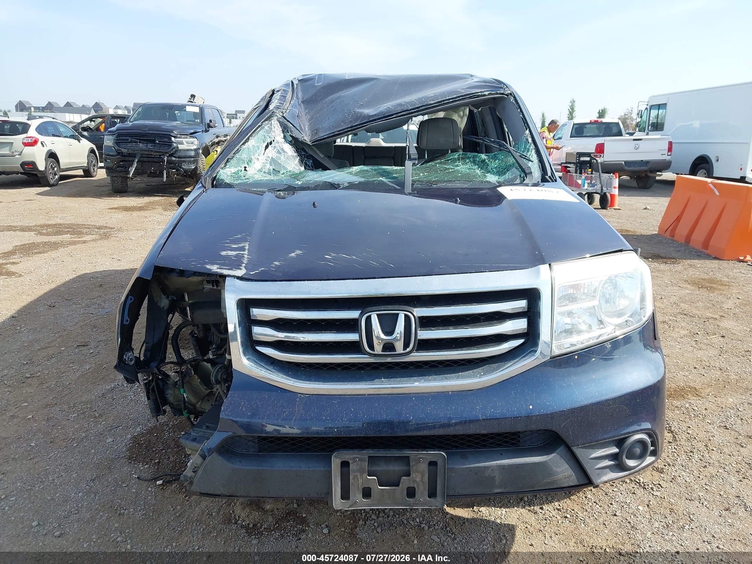 2012 Honda Pilot Lx Blue vin: 5FNYF4H25CB013458