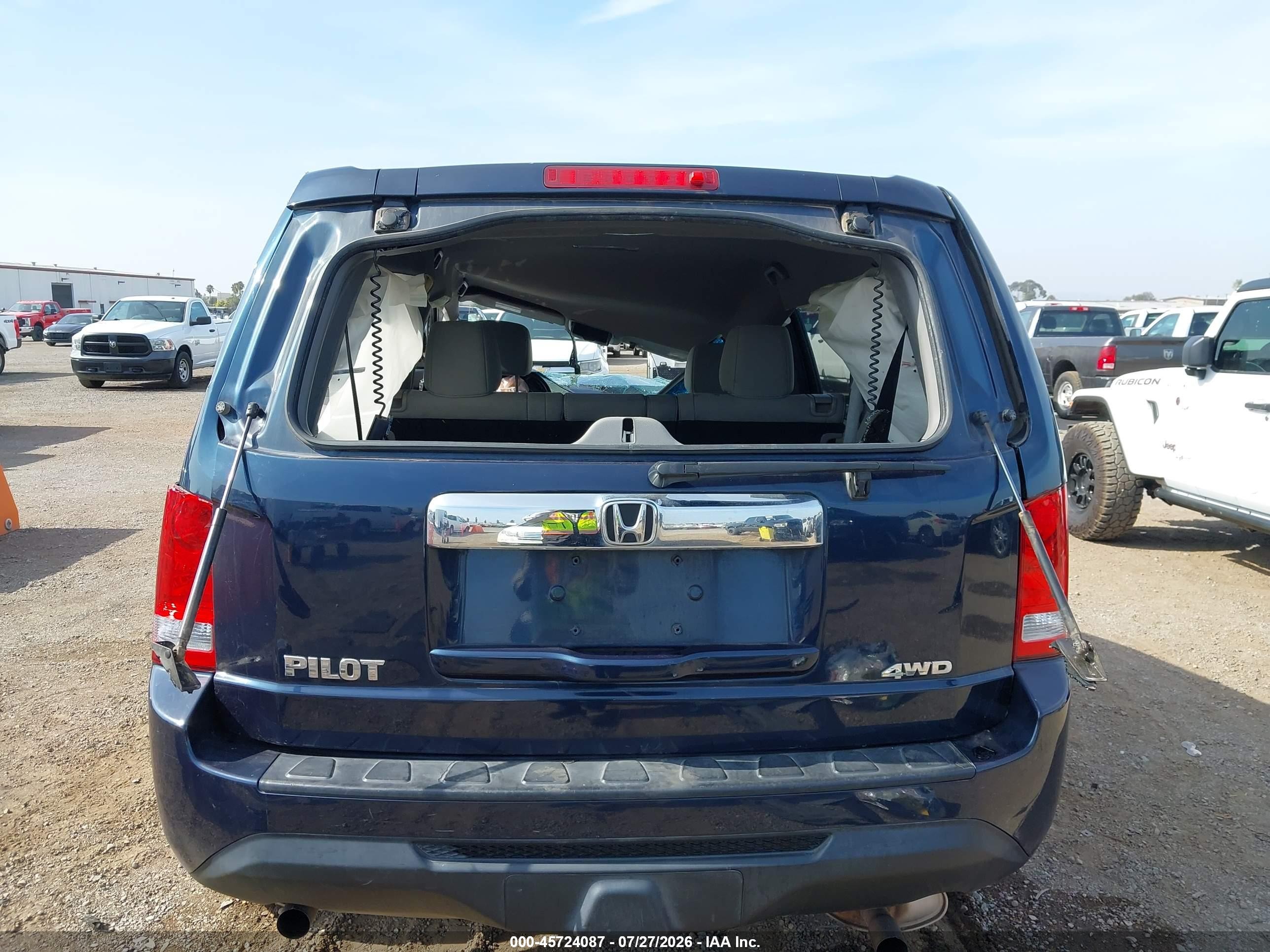 2012 Honda Pilot Lx Blue vin: 5FNYF4H25CB013458