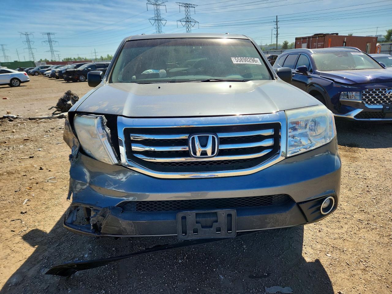 2012 Honda Pilot Lx Gray vin: 5FNYF4H25CB071702