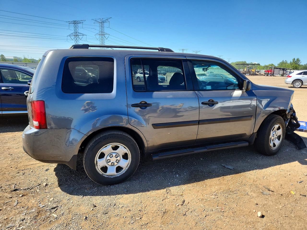 2012 Honda Pilot Lx Gray vin: 5FNYF4H25CB071702