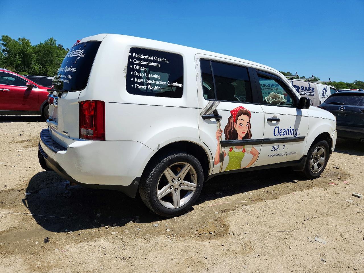 2013 Honda Pilot Lx White vin: 5FNYF4H25DB035218