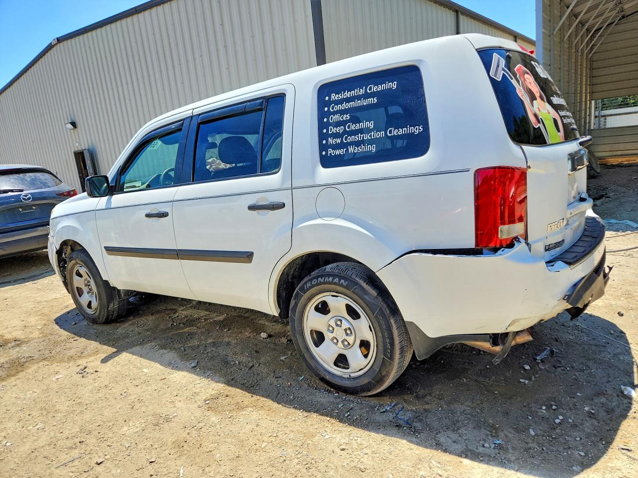 2013 Honda Pilot Lx White vin: 5FNYF4H25DB035218