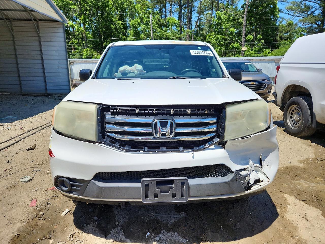 2013 Honda Pilot Lx White vin: 5FNYF4H25DB035218