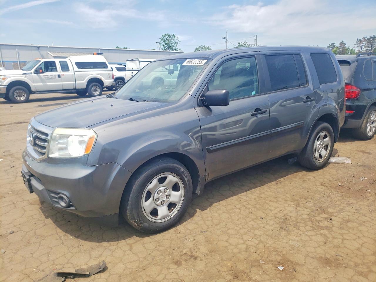 2013 Honda Pilot Lx Gray vin: 5FNYF4H25DB057848