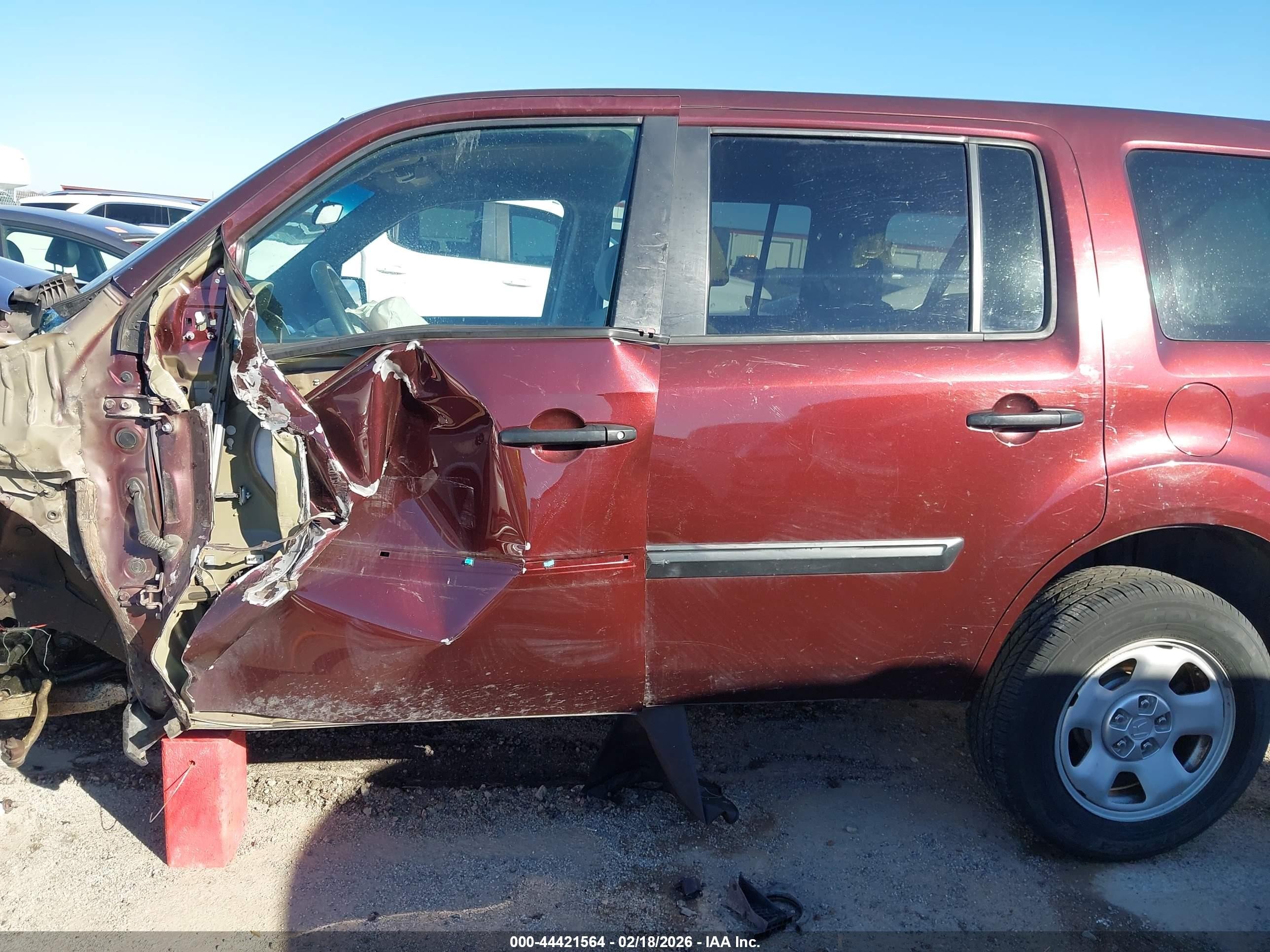 2013 Honda Pilot Lx Maroon vin: 5FNYF4H25DB064881