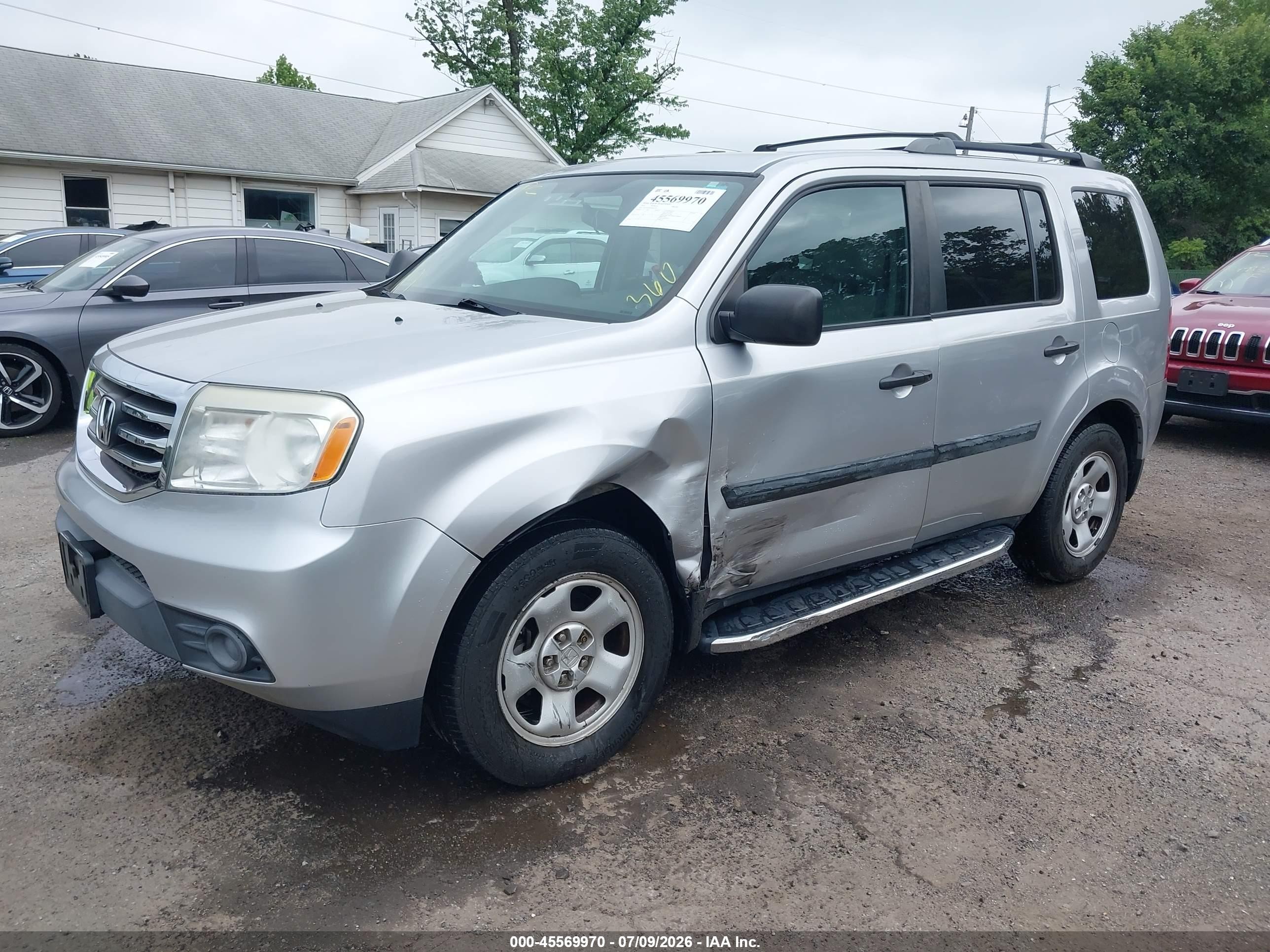 2014 Honda Pilot Lx Silver vin: 5FNYF4H25EB047418