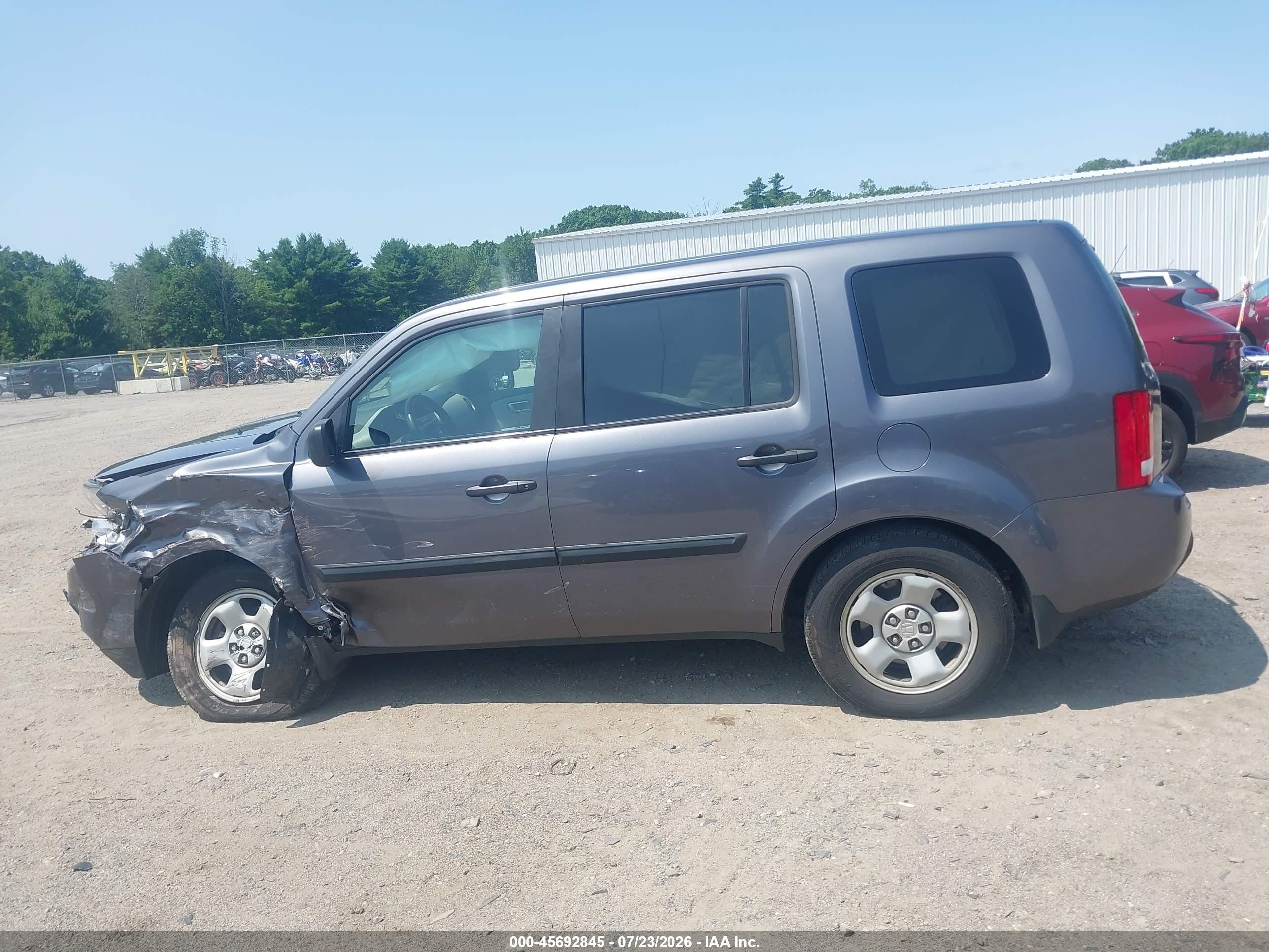 2015 Honda Pilot Lx Gray vin: 5FNYF4H25FB067735