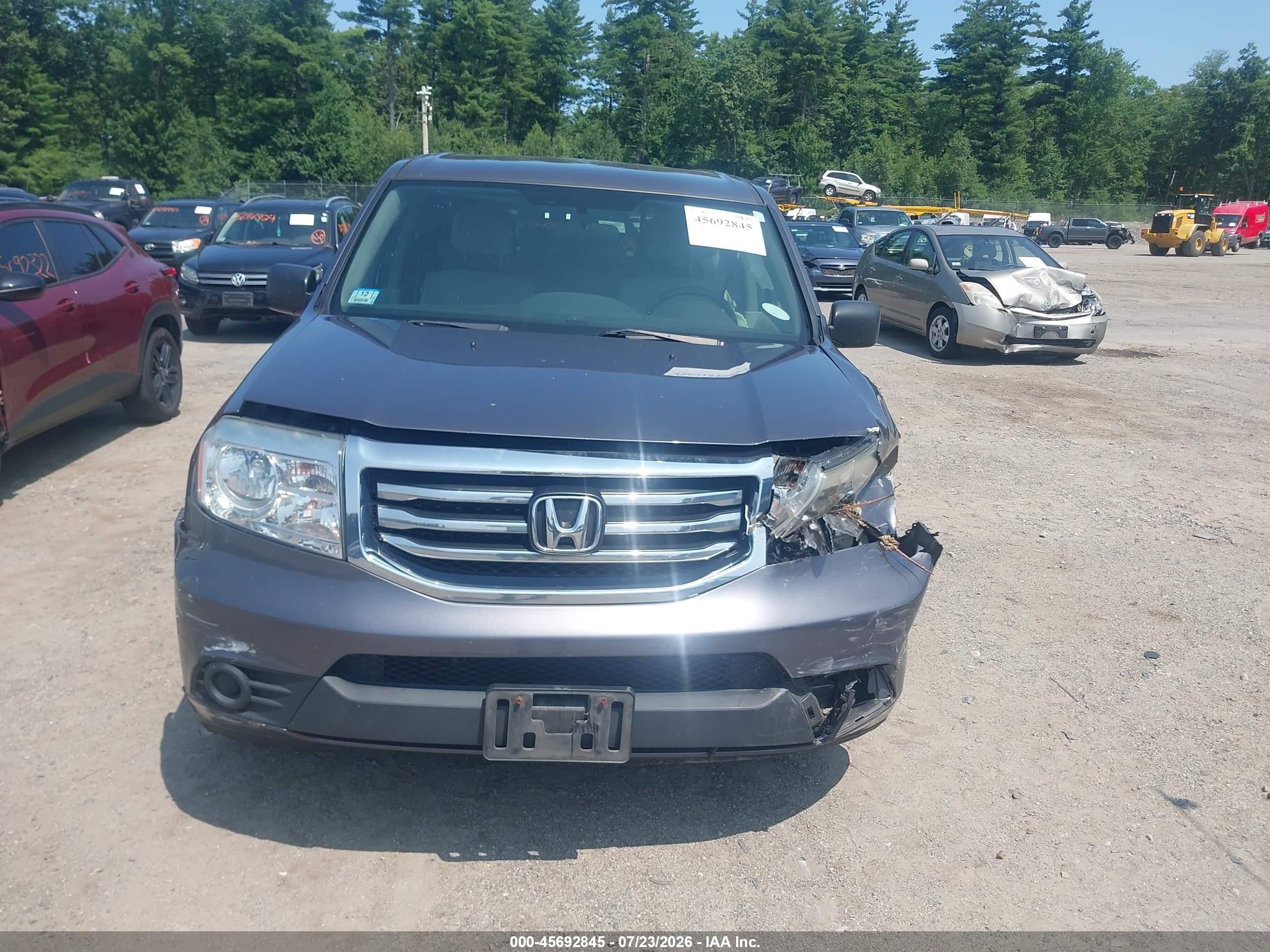 2015 Honda Pilot Lx Gray vin: 5FNYF4H25FB067735