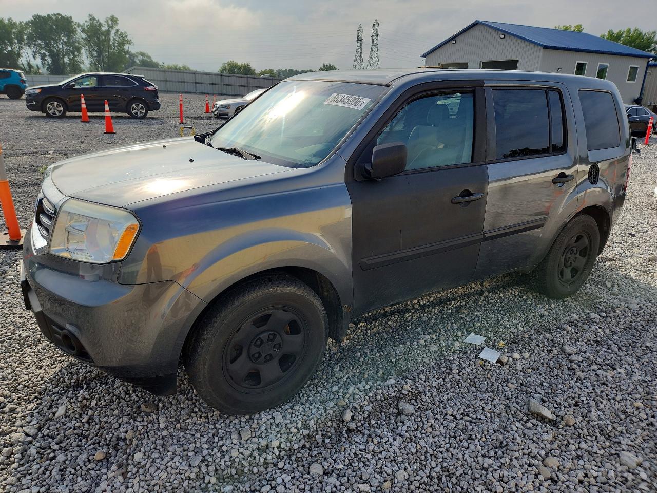 2012 Honda Pilot Lx Gray vin: 5FNYF4H26CB022508