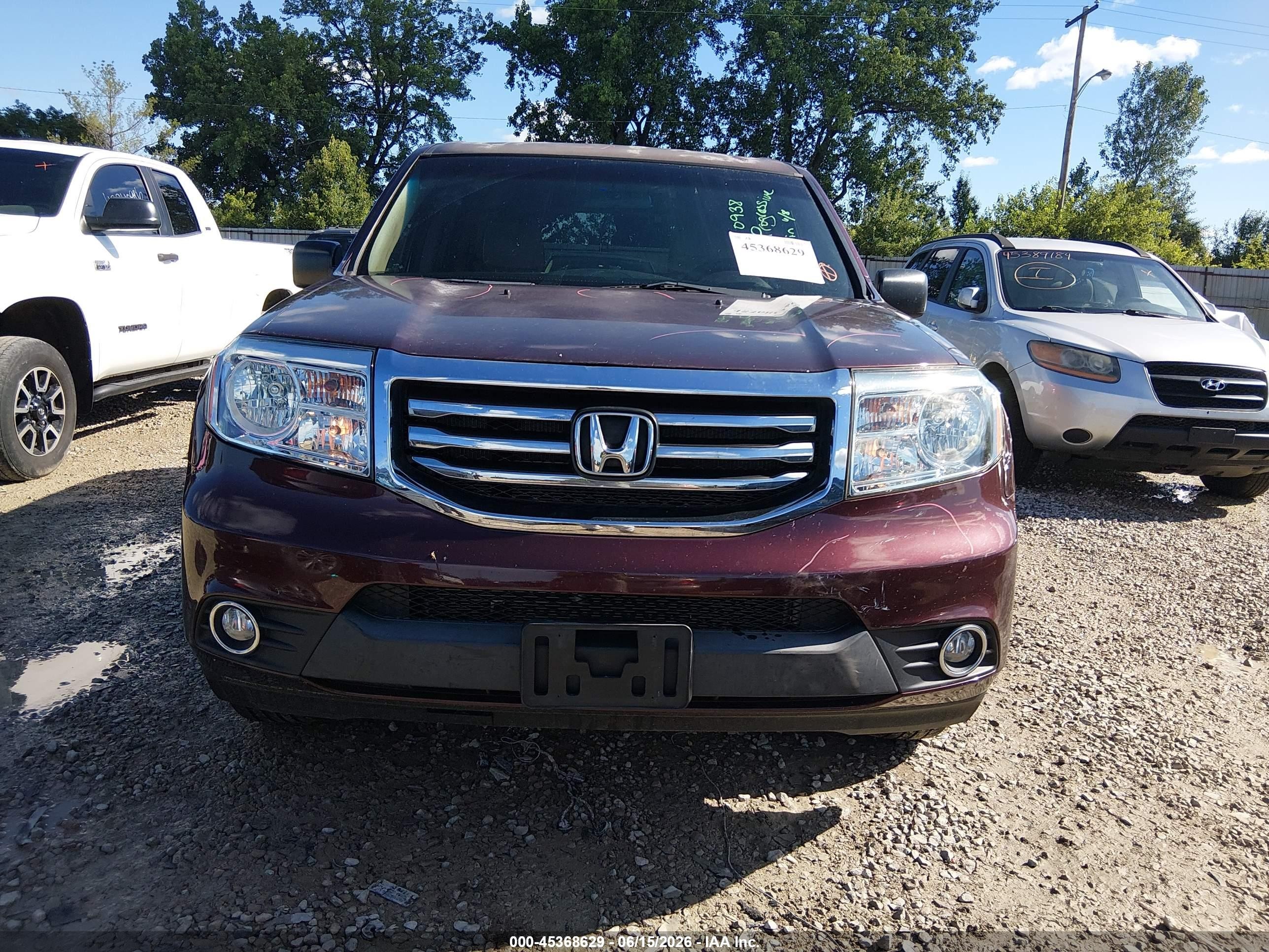 2012 Honda Pilot Lx Бордовый vin: 5FNYF4H26CB031290