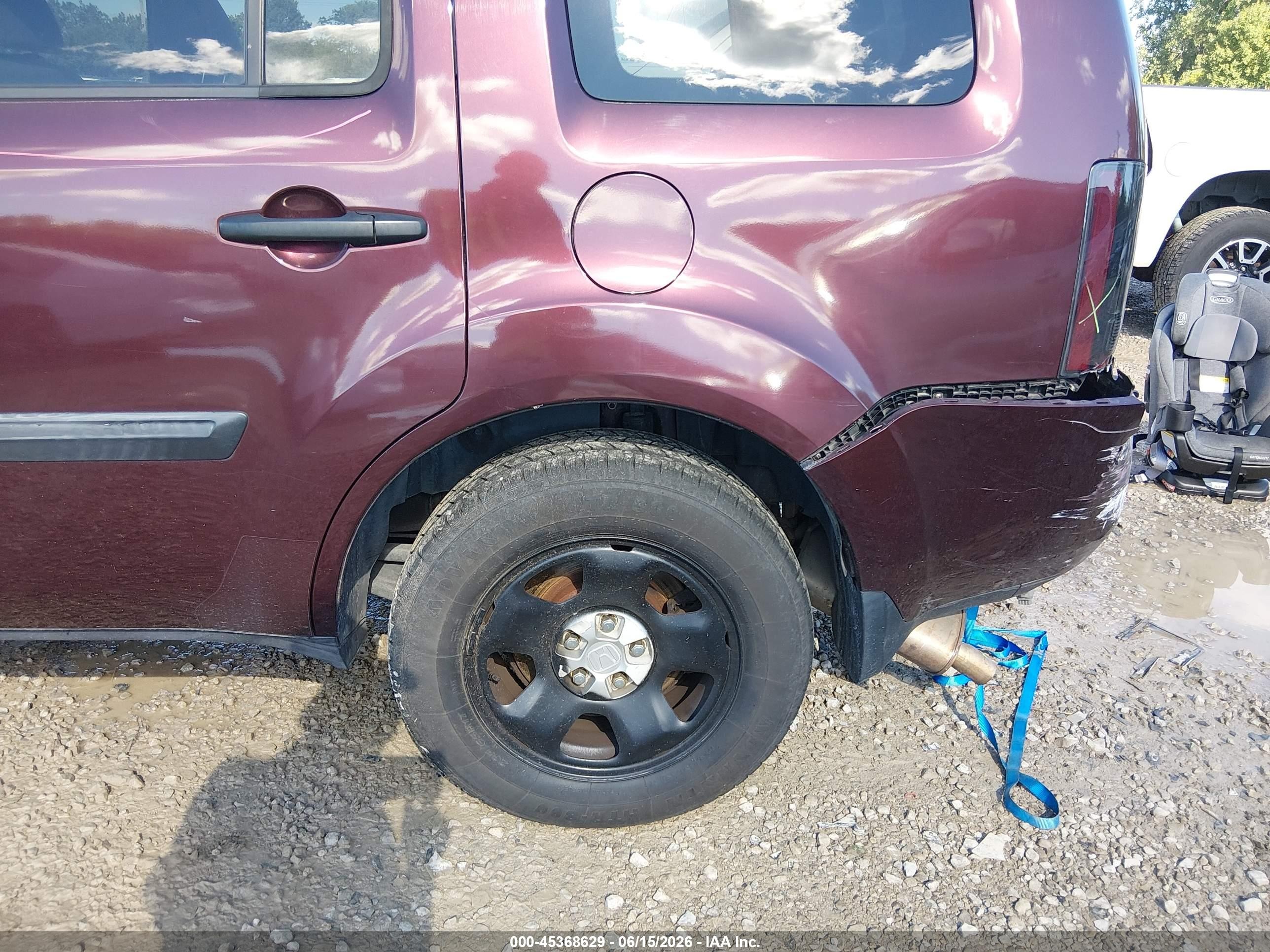 2012 Honda Pilot Lx Бордовый vin: 5FNYF4H26CB031290