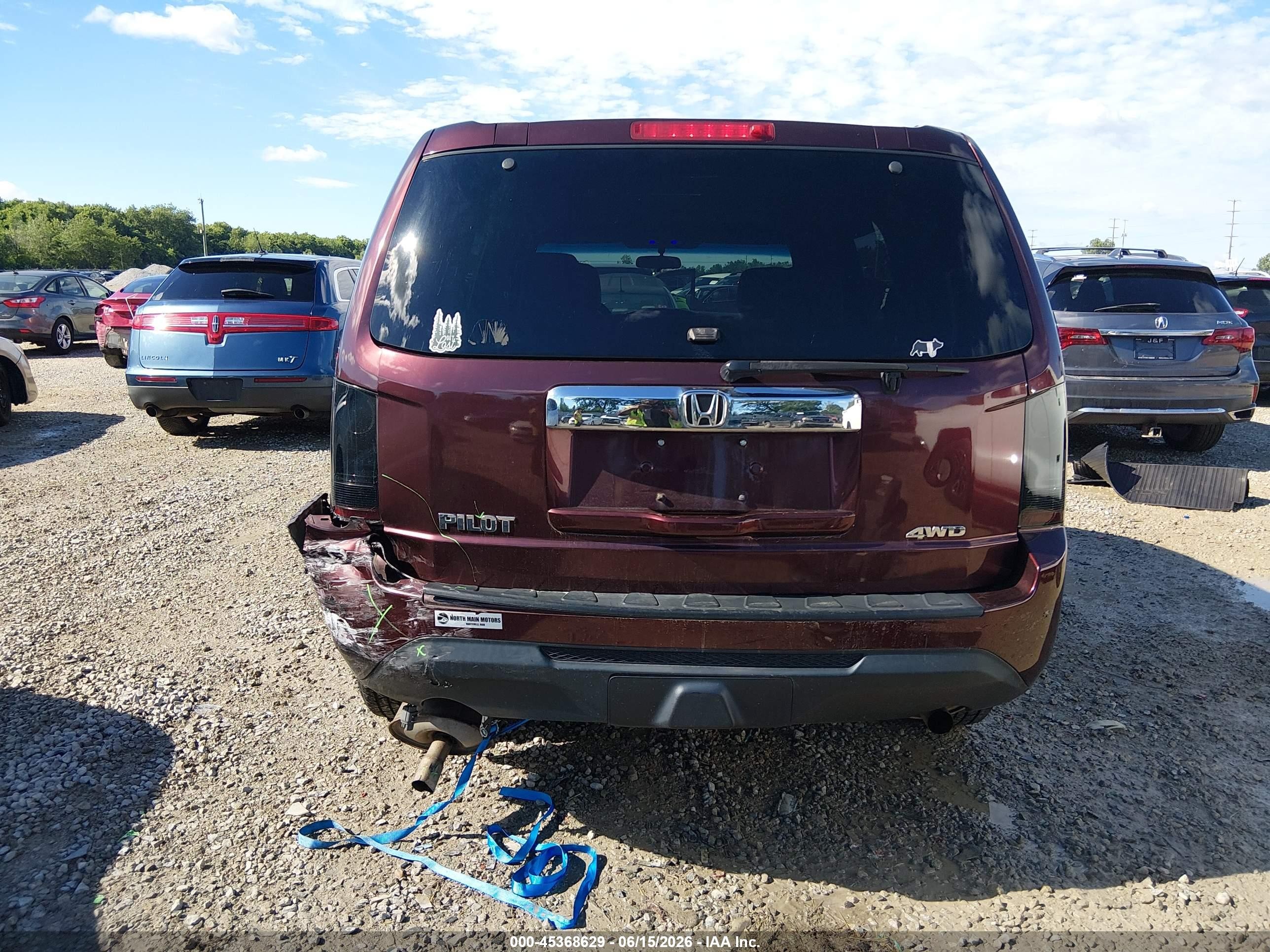 2012 Honda Pilot Lx Бордовый vin: 5FNYF4H26CB031290