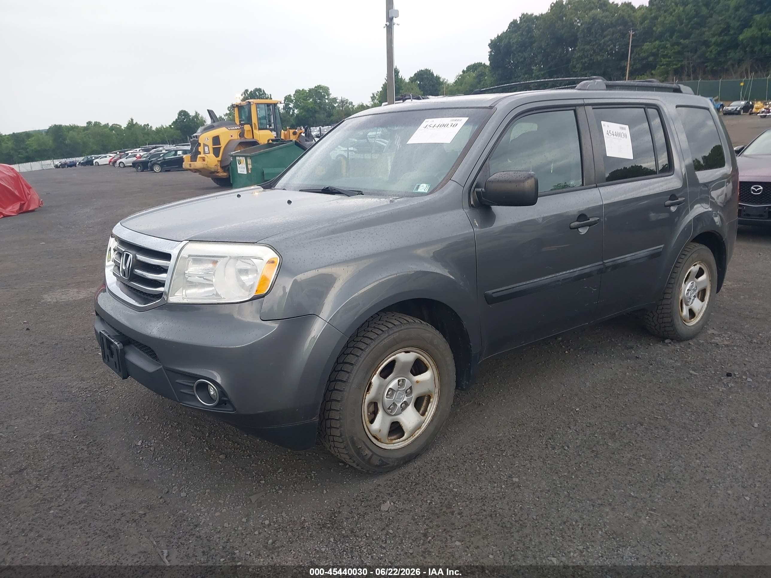 2012 Honda Pilot Lx Gray vin: 5FNYF4H26CB085771