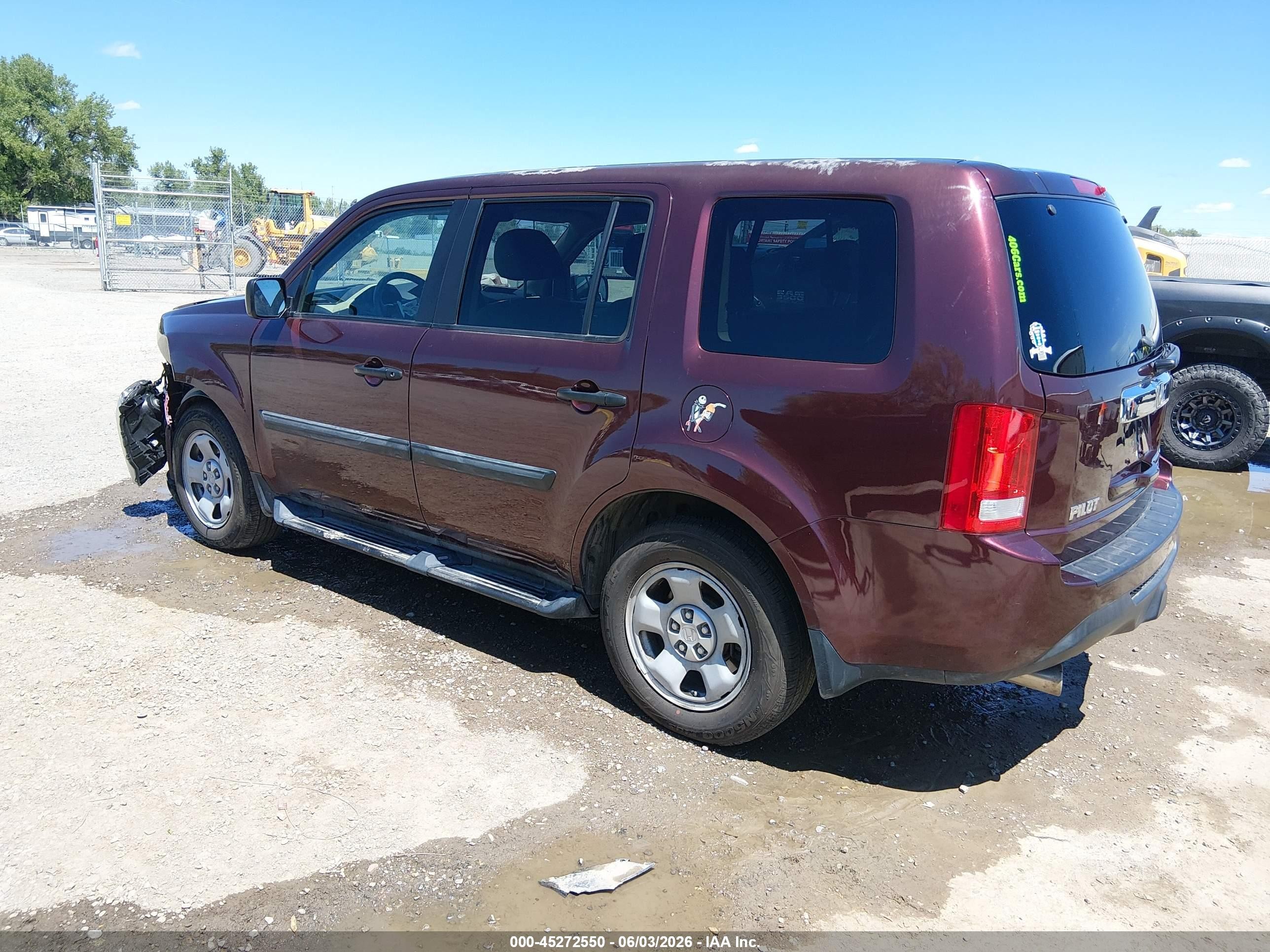 2014 Honda Pilot Lx Темно-бордовый vin: 5FNYF4H26EB047055
