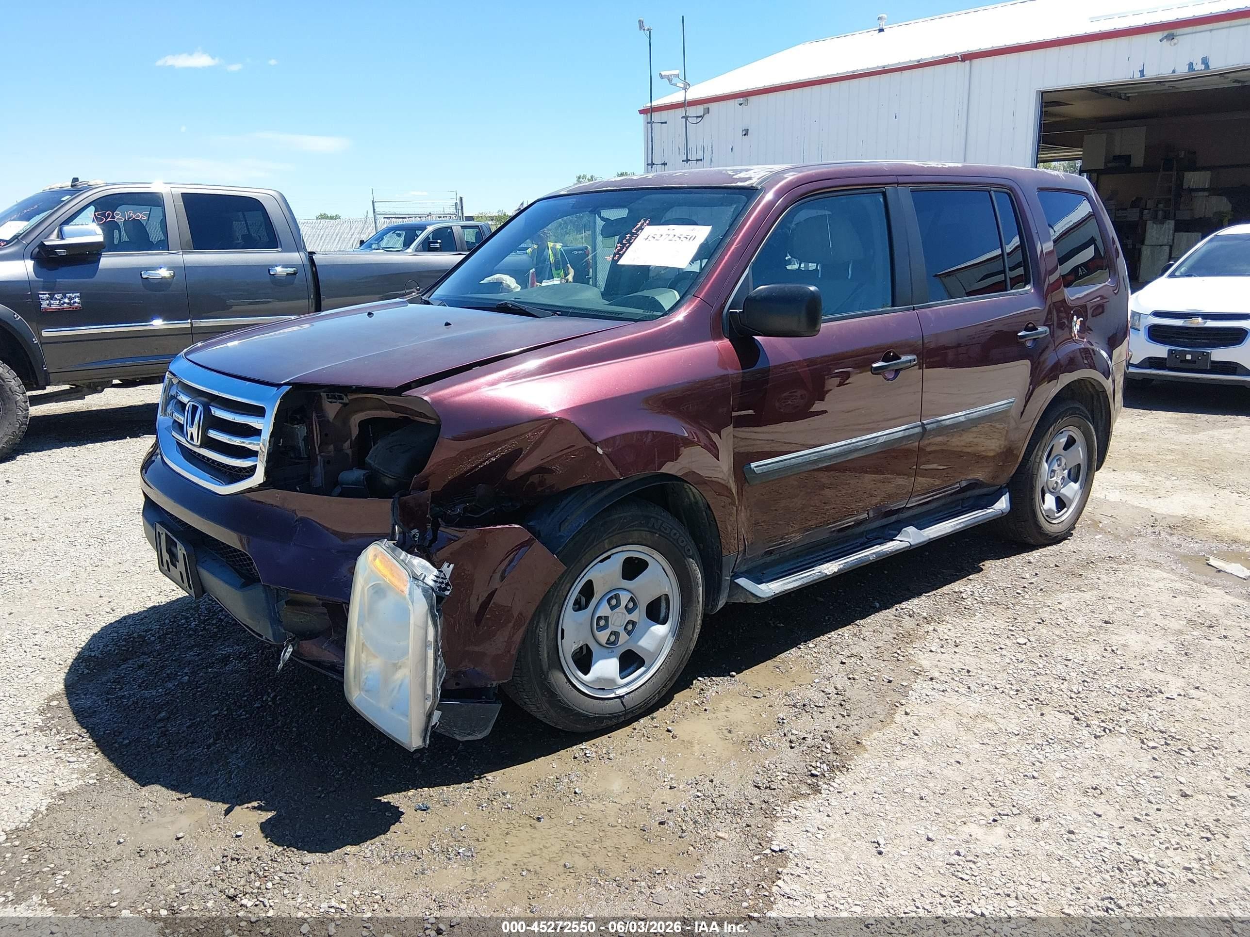 2014 Honda Pilot Lx Темно-бордовый vin: 5FNYF4H26EB047055