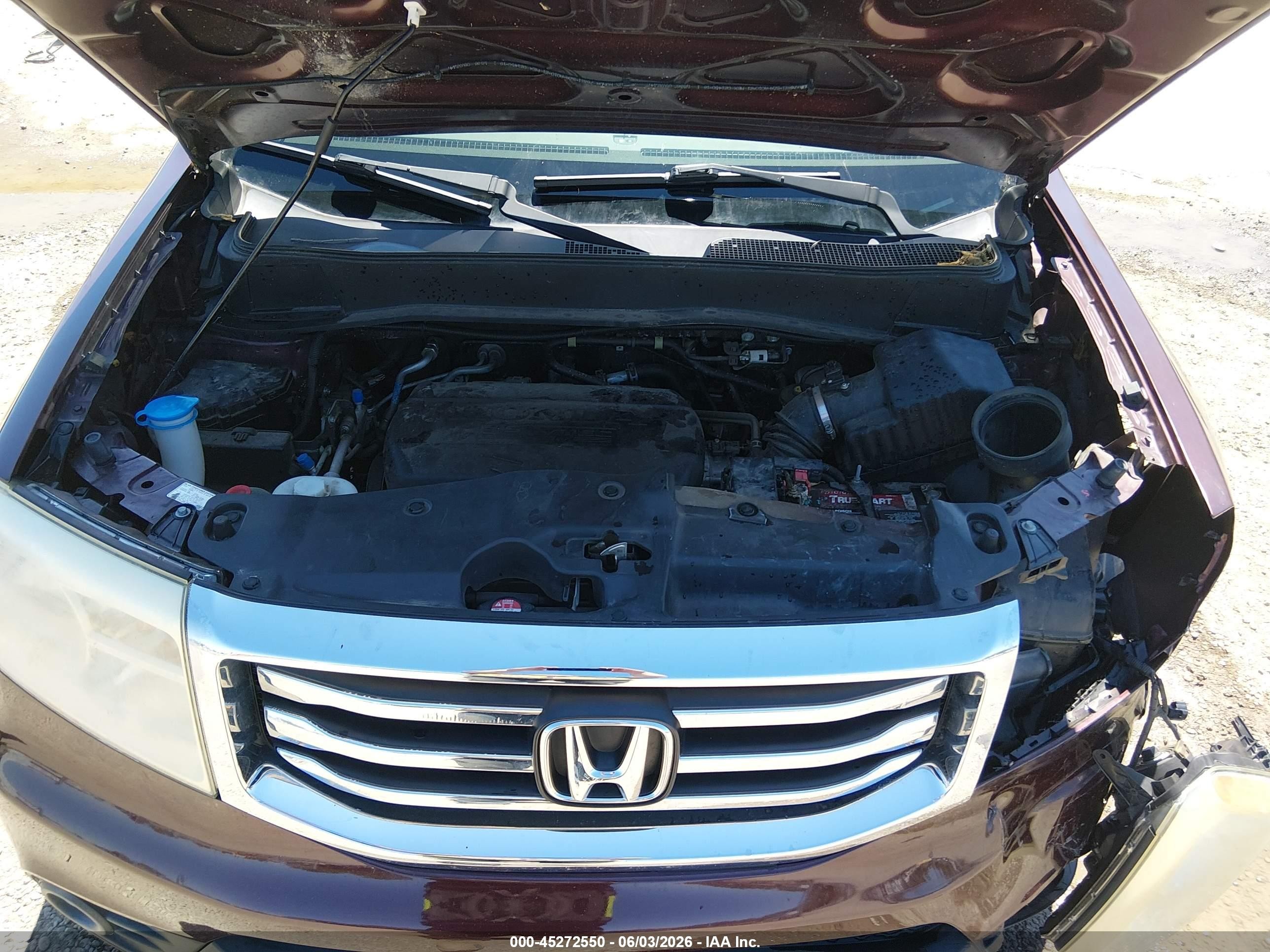 2014 Honda Pilot Lx Темно-бордовый vin: 5FNYF4H26EB047055