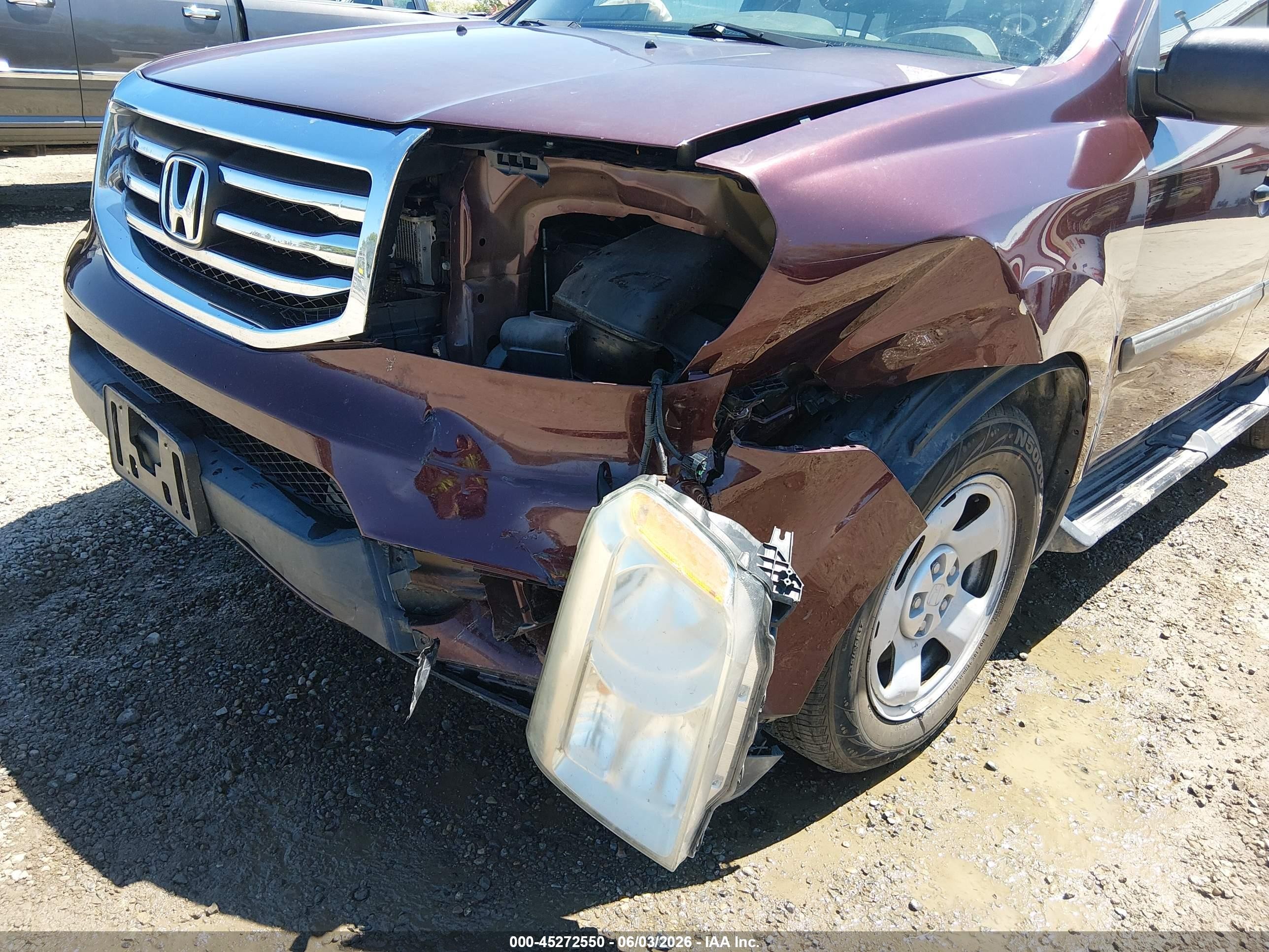 2014 Honda Pilot Lx Темно-бордовый vin: 5FNYF4H26EB047055