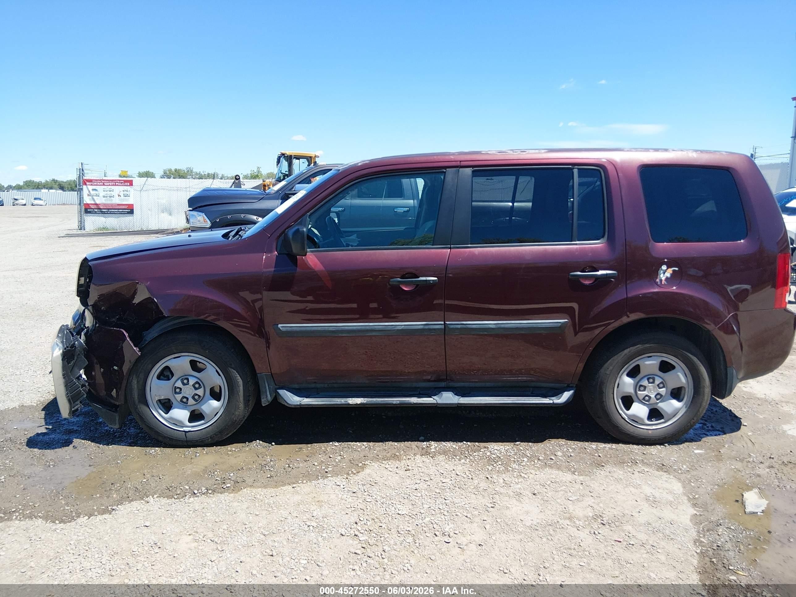 2014 Honda Pilot Lx Темно-бордовый vin: 5FNYF4H26EB047055