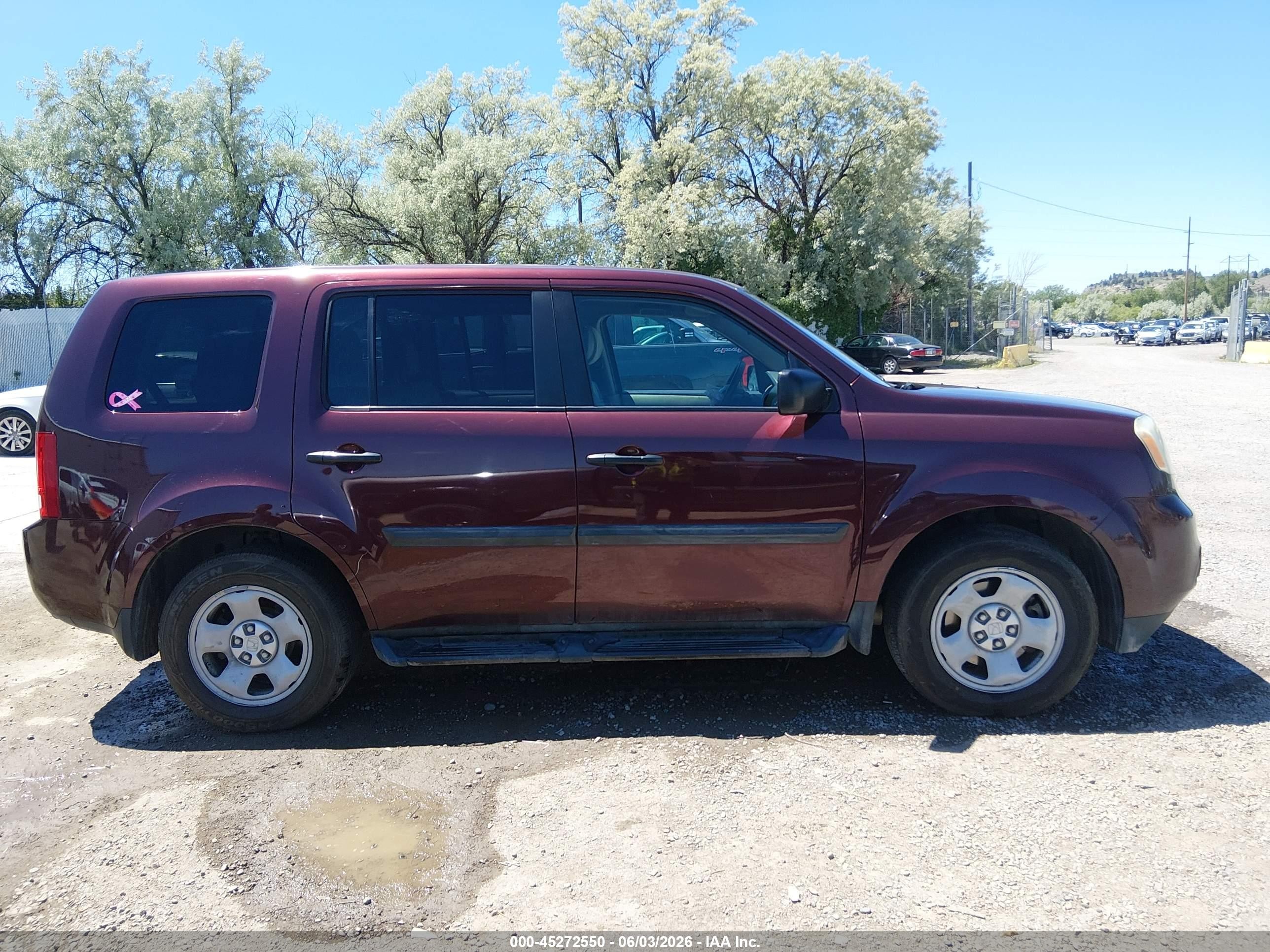 2014 Honda Pilot Lx Темно-бордовый vin: 5FNYF4H26EB047055