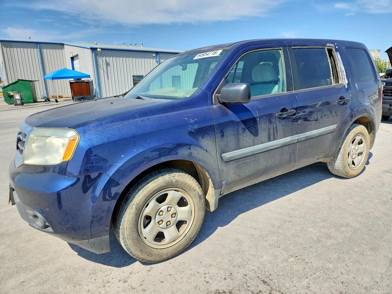2014 Honda Pilot Lx Blue vin: 5FNYF4H26EB057181