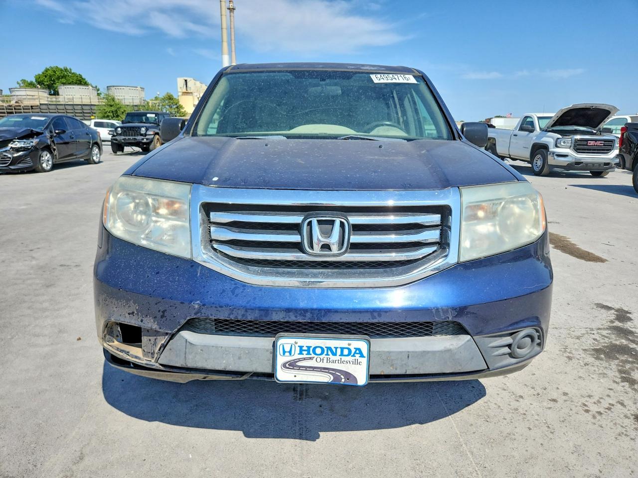 2014 Honda Pilot Lx Blue vin: 5FNYF4H26EB057181