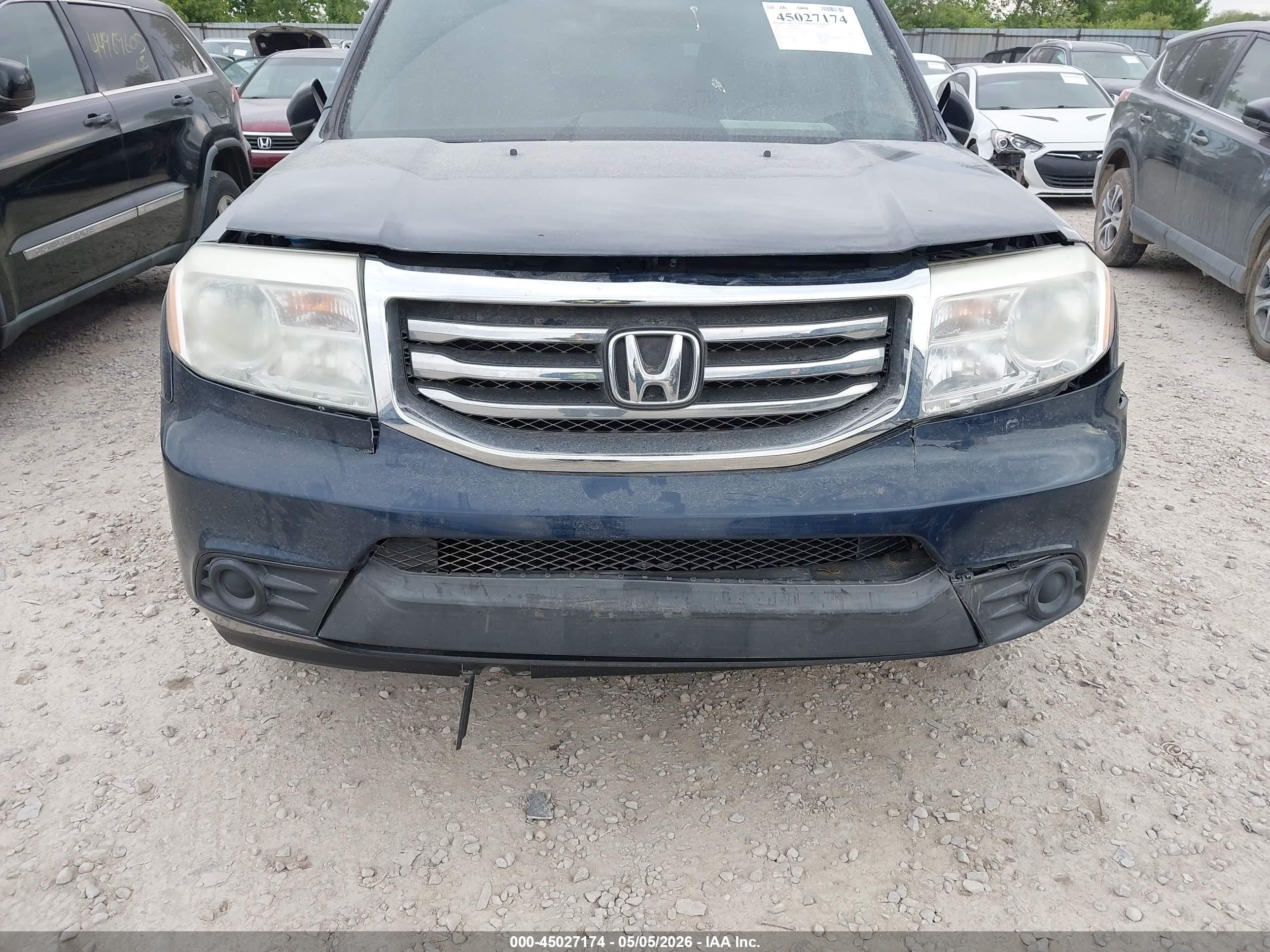 2012 Honda Pilot Lx Blue vin: 5FNYF4H27CB060118