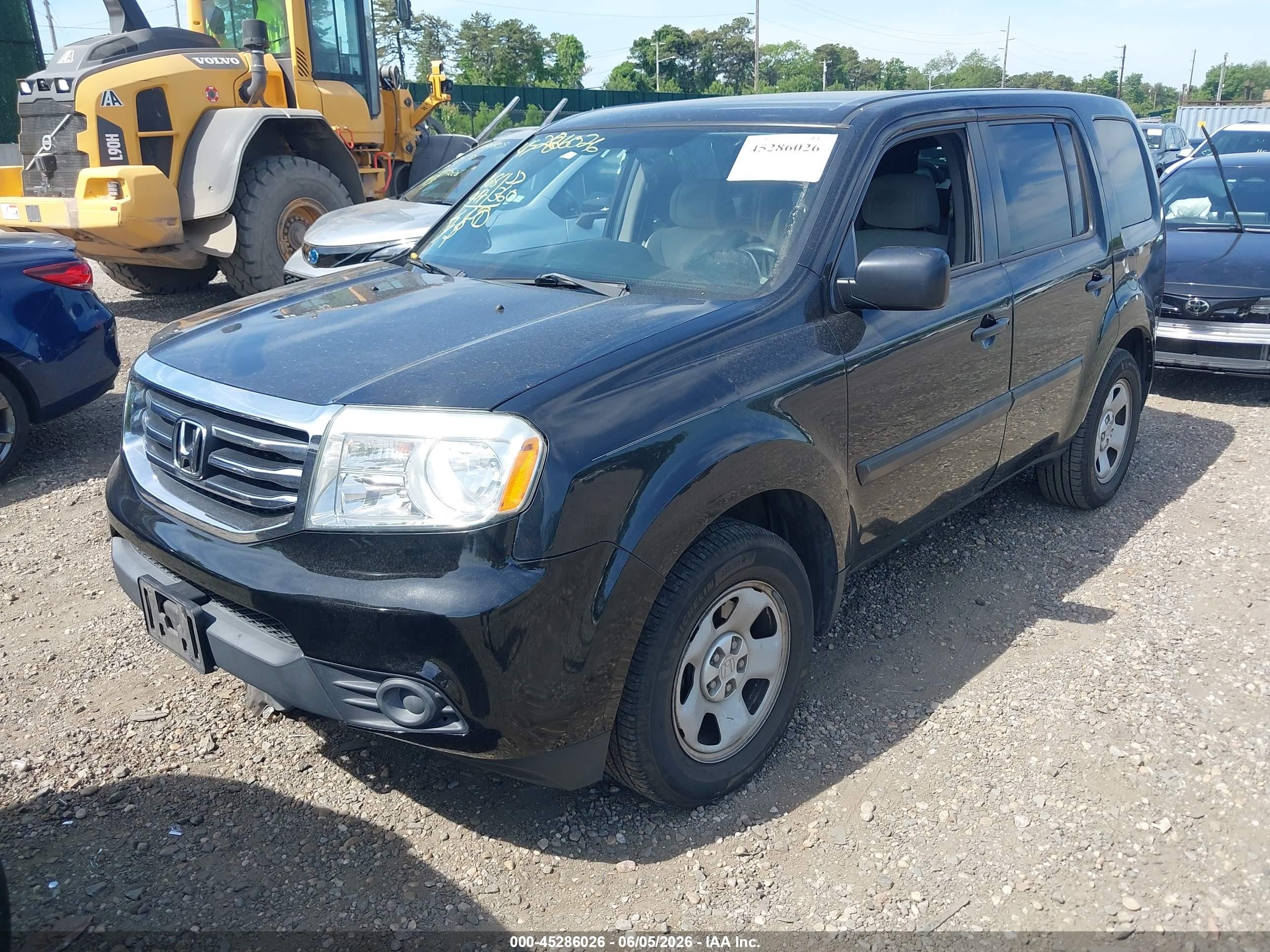 2013 Honda Pilot Lx Black vin: 5FNYF4H27DB023765