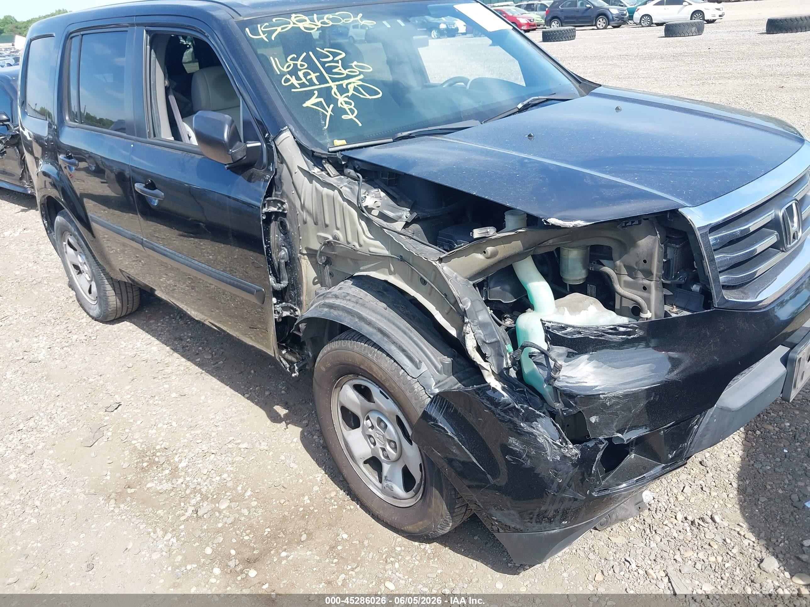 2013 Honda Pilot Lx Black vin: 5FNYF4H27DB023765