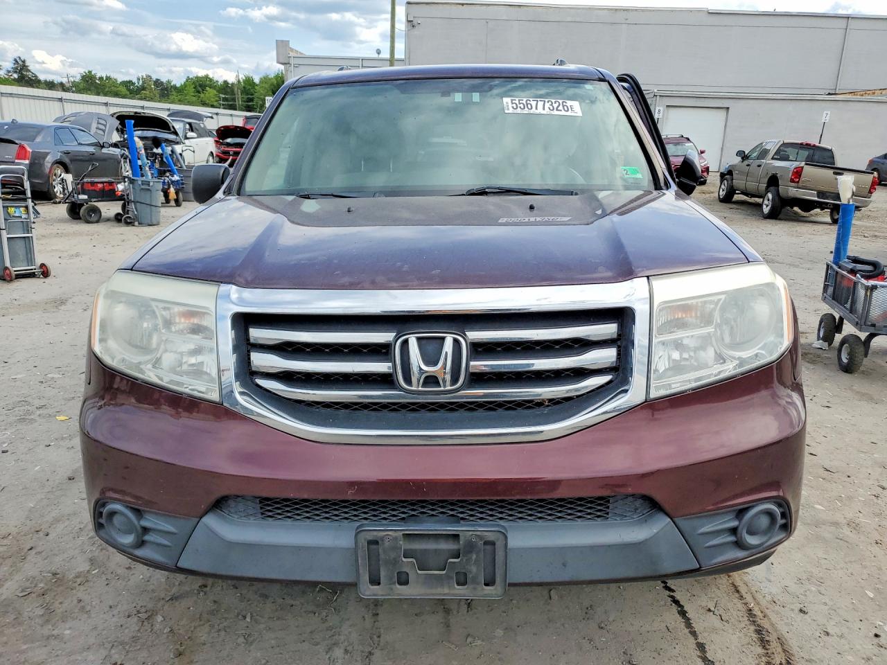 2015 Honda Pilot Lx Burgundy vin: 5FNYF4H27FB061323