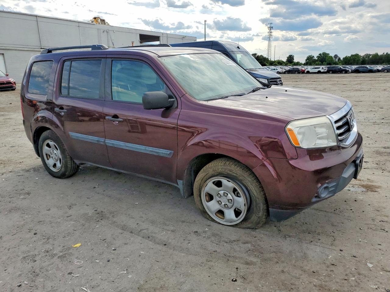 2015 Honda Pilot Lx Burgundy vin: 5FNYF4H27FB061323