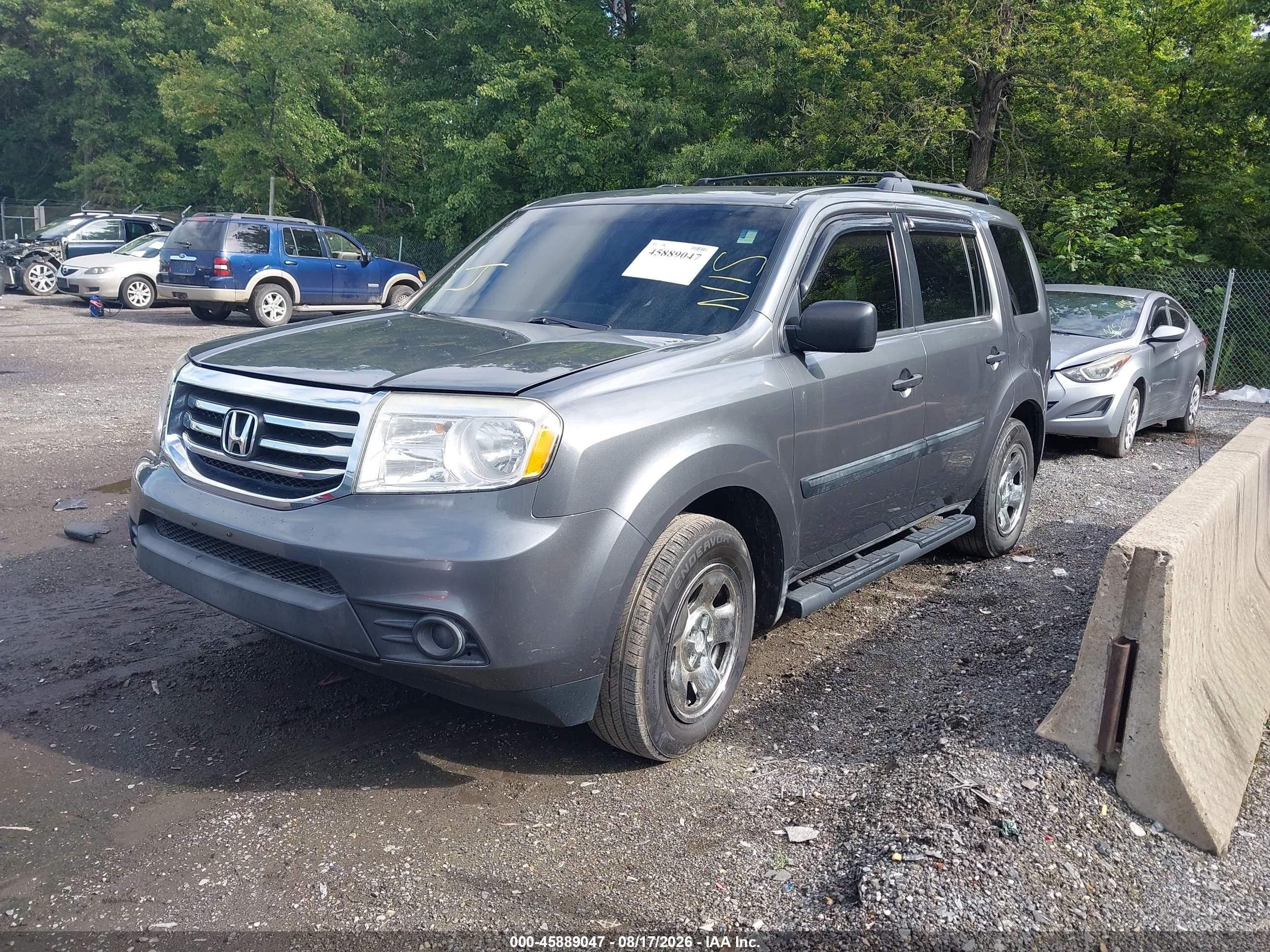 2012 Honda Pilot Lx Gray vin: 5FNYF4H28CB005094